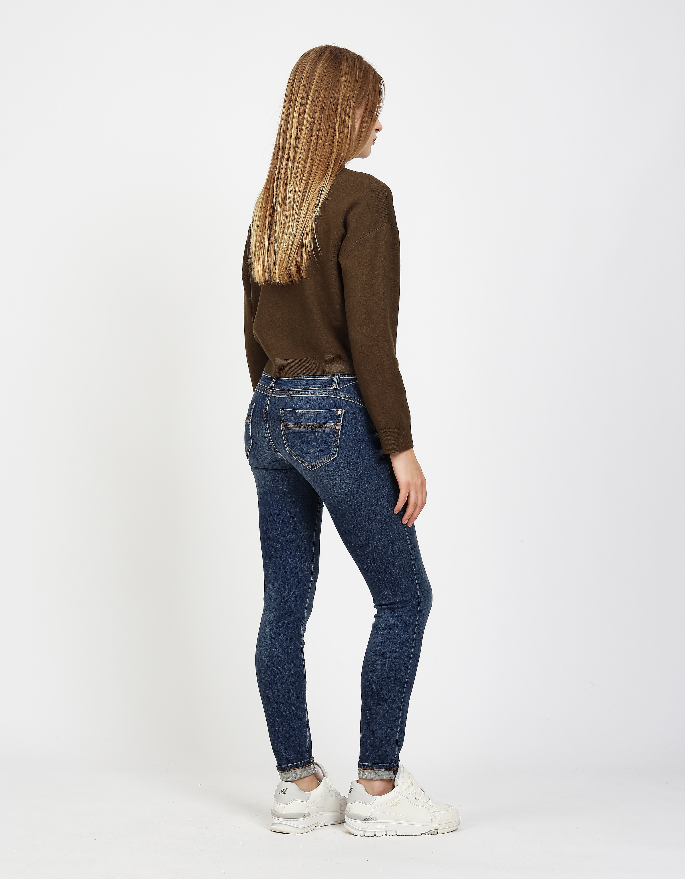 GANG Jeans skinny »94NELE« mit Rundpasse und seitlichen Dreieckseinsätzen f. e. tolle Silhouette