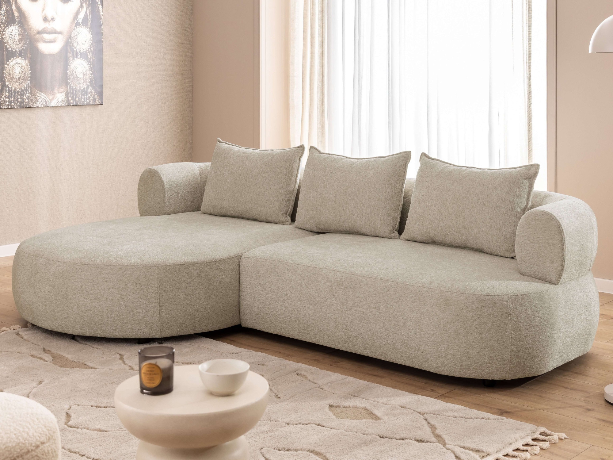 Home affaire Canapé d'angle »LUSSAC L-Form Design-Sofa mit Zierkissen, Masse B/T/H: 257/159/78 cm« hoher Sitzkomfort und modernes Design, Sofa ohne Bettfunktion