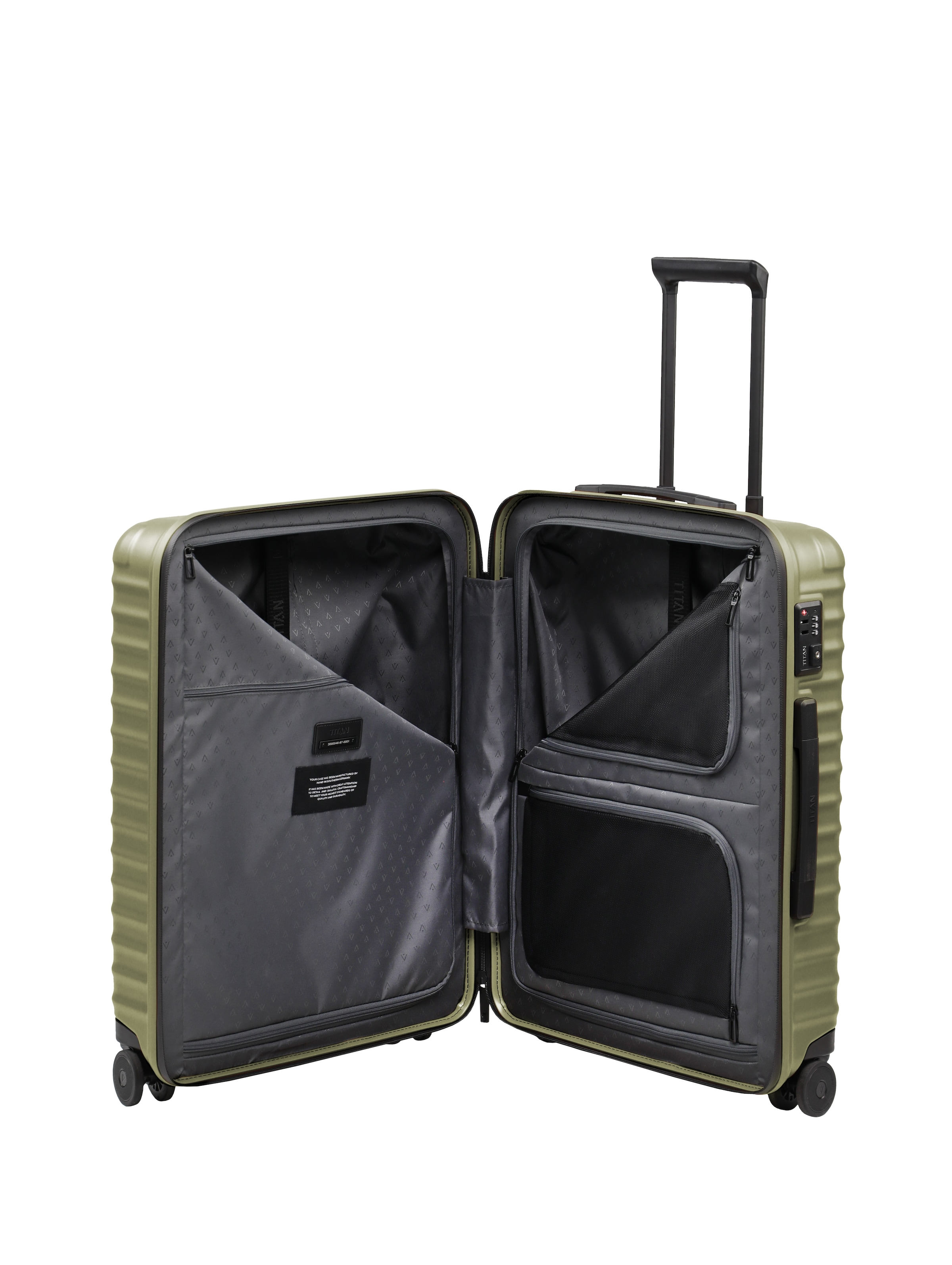 TITAN - Made in Germany Trolley »UPGRADE Koffer Hartschale« 68 litre 4 Rollen avec surface résistante aux rayures et compartimentation intérieure intelligente Taille M