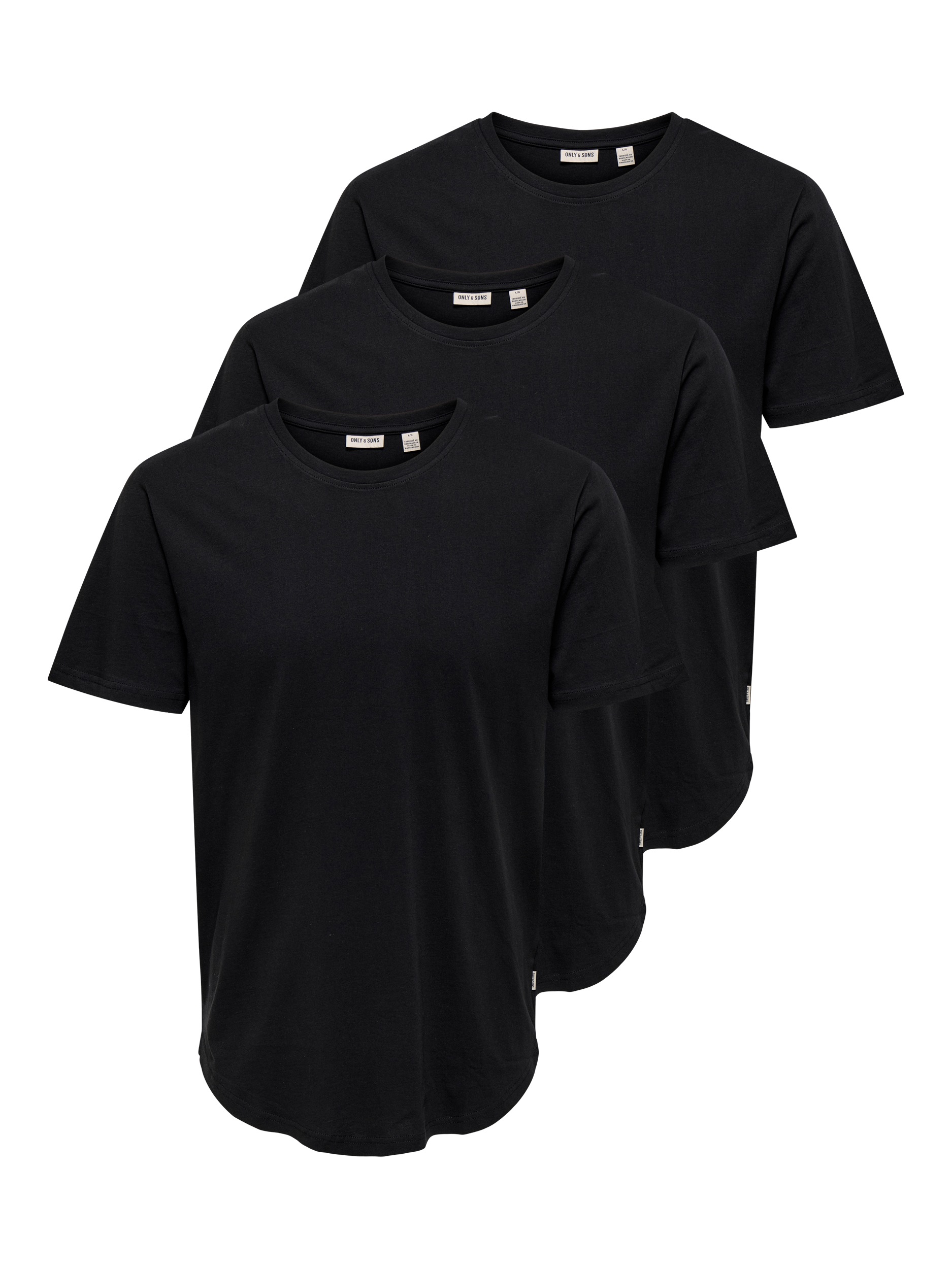 ONLY & SONS Rundhalsshirt »ONSMATT LONGY SS TEE 3-PACK« Packung, 3 Stk.