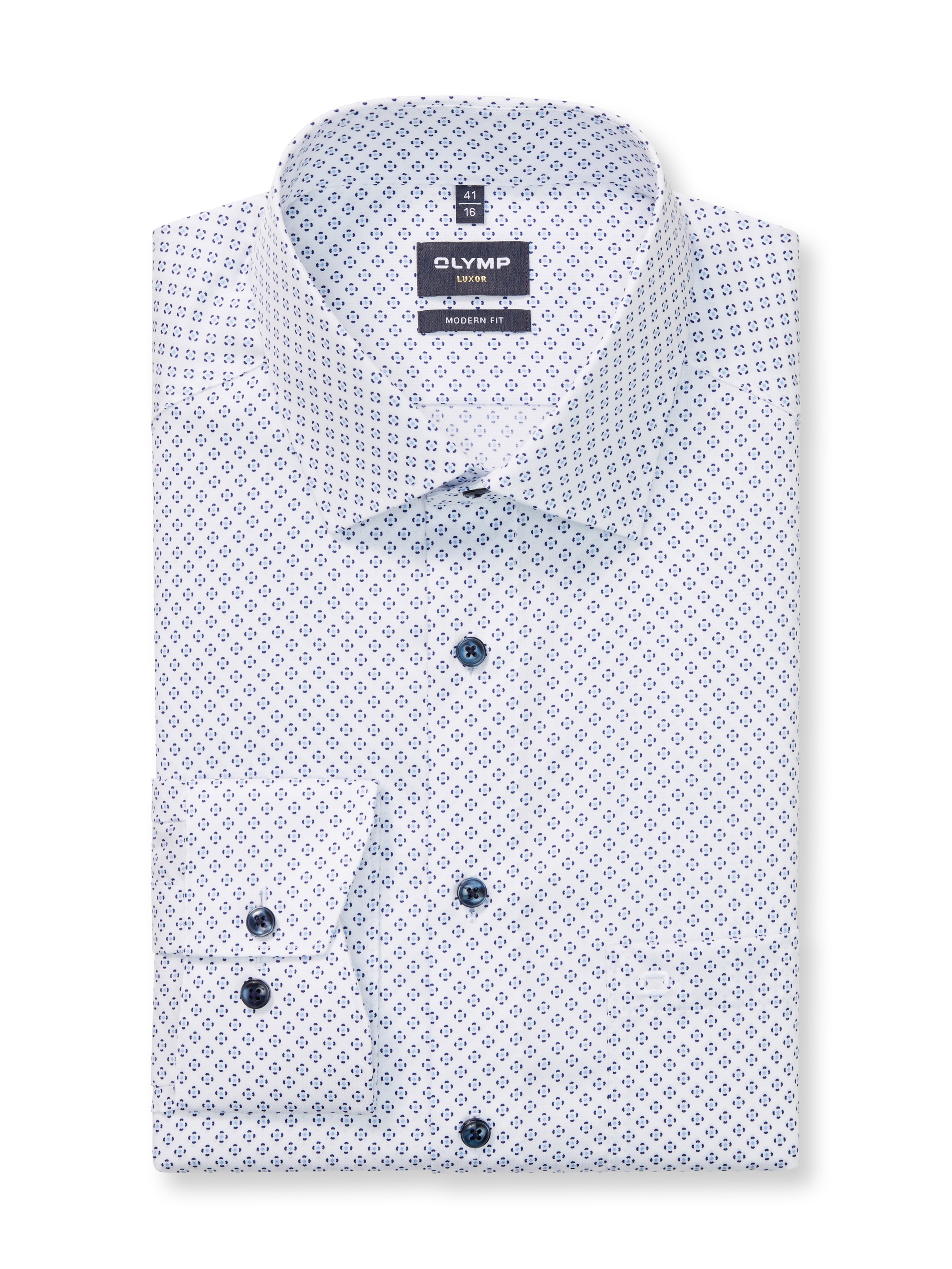 OLYMP Chemise à manches longues »Luxor modern fit« modern fit, Businesshemd, gemustert, New-Kentkragen