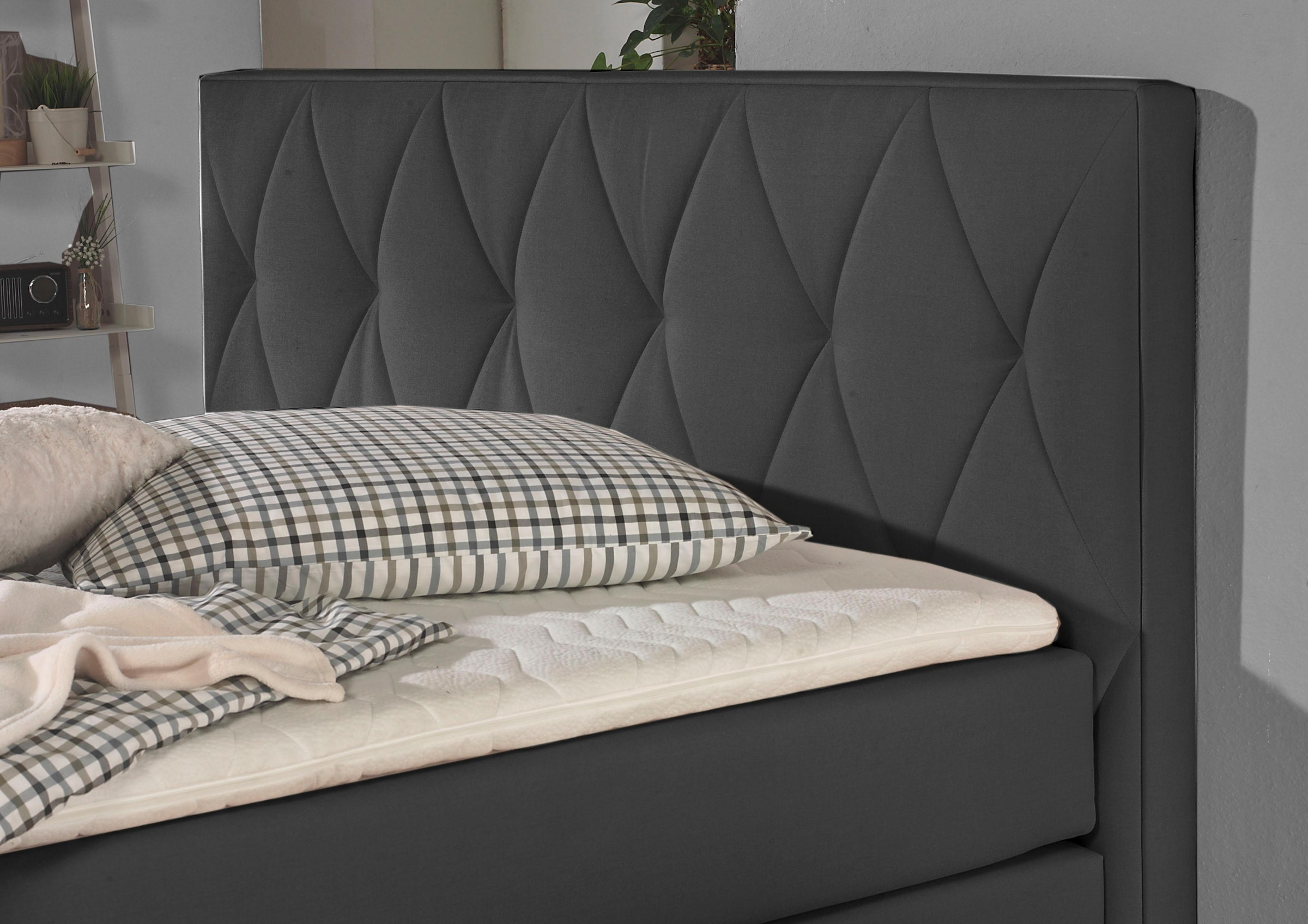 Home affaire Lit boxspring »Merino« incl. Kaltschaumtopper, 5, Breiten, 2 Härtegrade, 3 Ausführungen