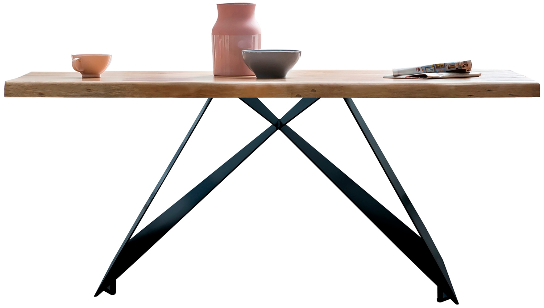 SIT Pied de table »Kotor aus Metall in Schwarz für Platten von 160–240 cm« 1 cuis tlg. Support de plateau de table minimaliste au design Cross-Base