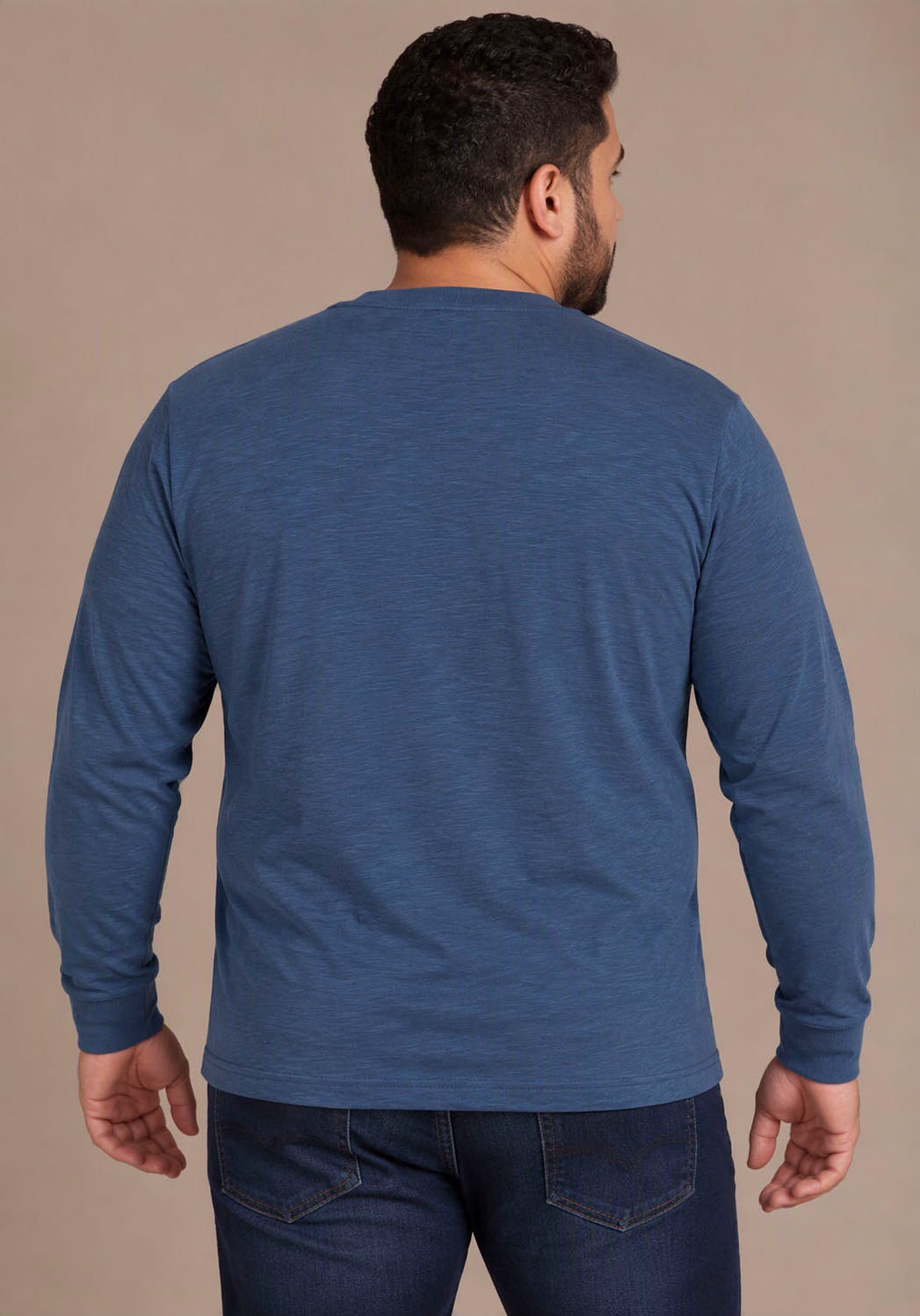 Man's World Plus Rundhalsshirt »auch in Grosse Grössen bis Gr. 7XL« Regular Fit, Langarm, bedruckte Optik, für Casualmode