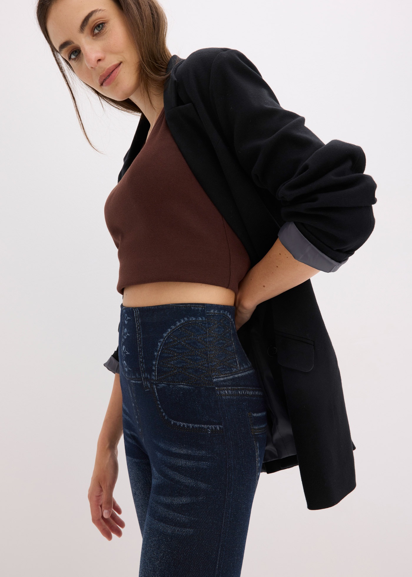 bonprix Shapingleggings »Shape Seamless Leggings Jeansoptik mit starker Formkraft«  figurbetonte Passform, Shape Seamless, in Jeansoptik