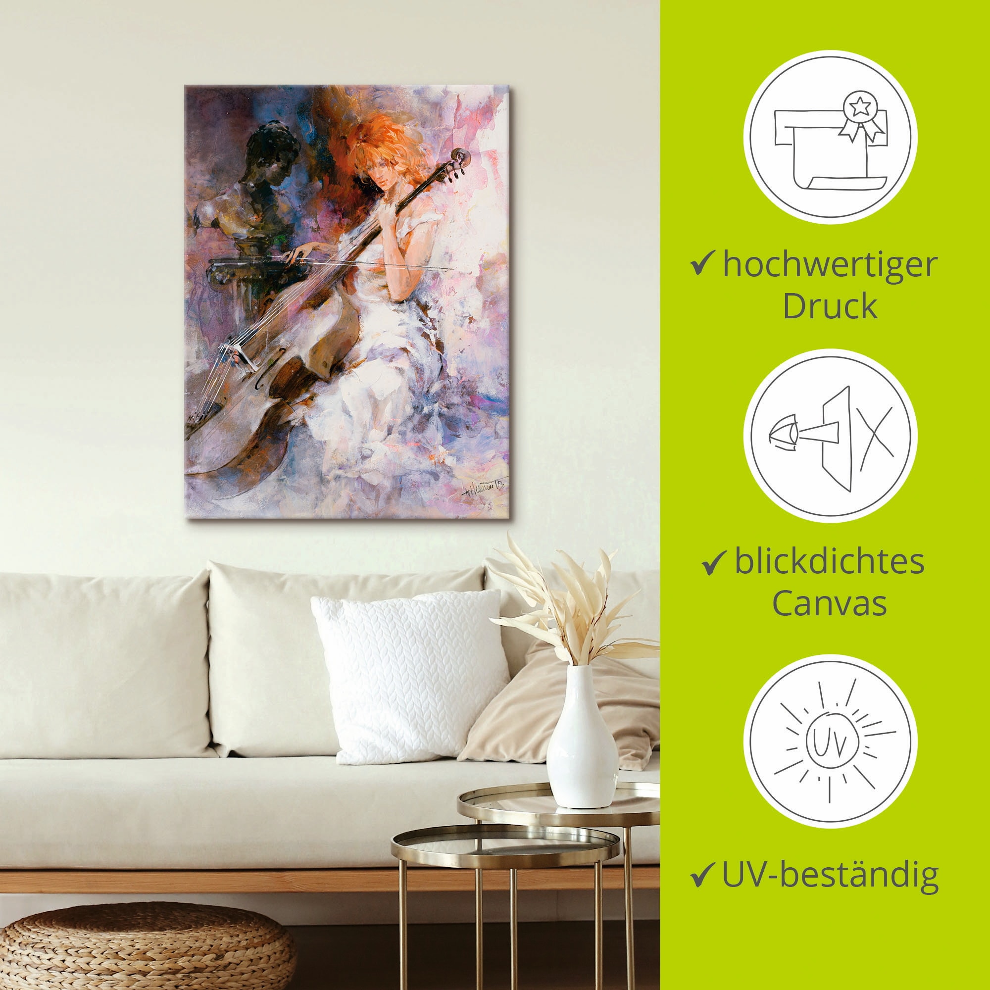 Artland Tableau sur toile »Musikalische Momente« 1 cuis tlg. auf Holzrahmen gespannt