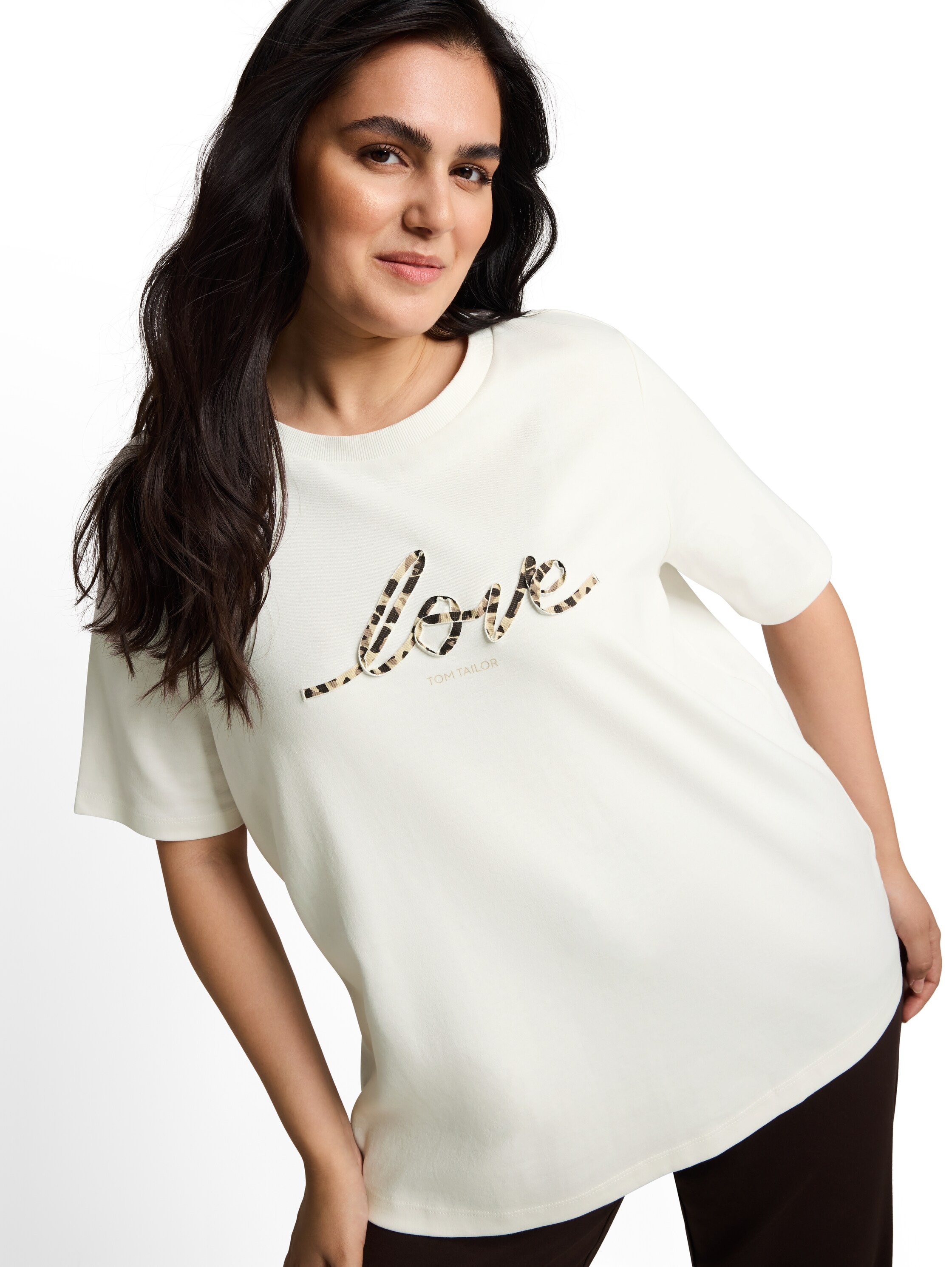 TOM TAILOR PLUS Kurzarmshirt Sommershirt mit Letter-Print / Grosse Grösse