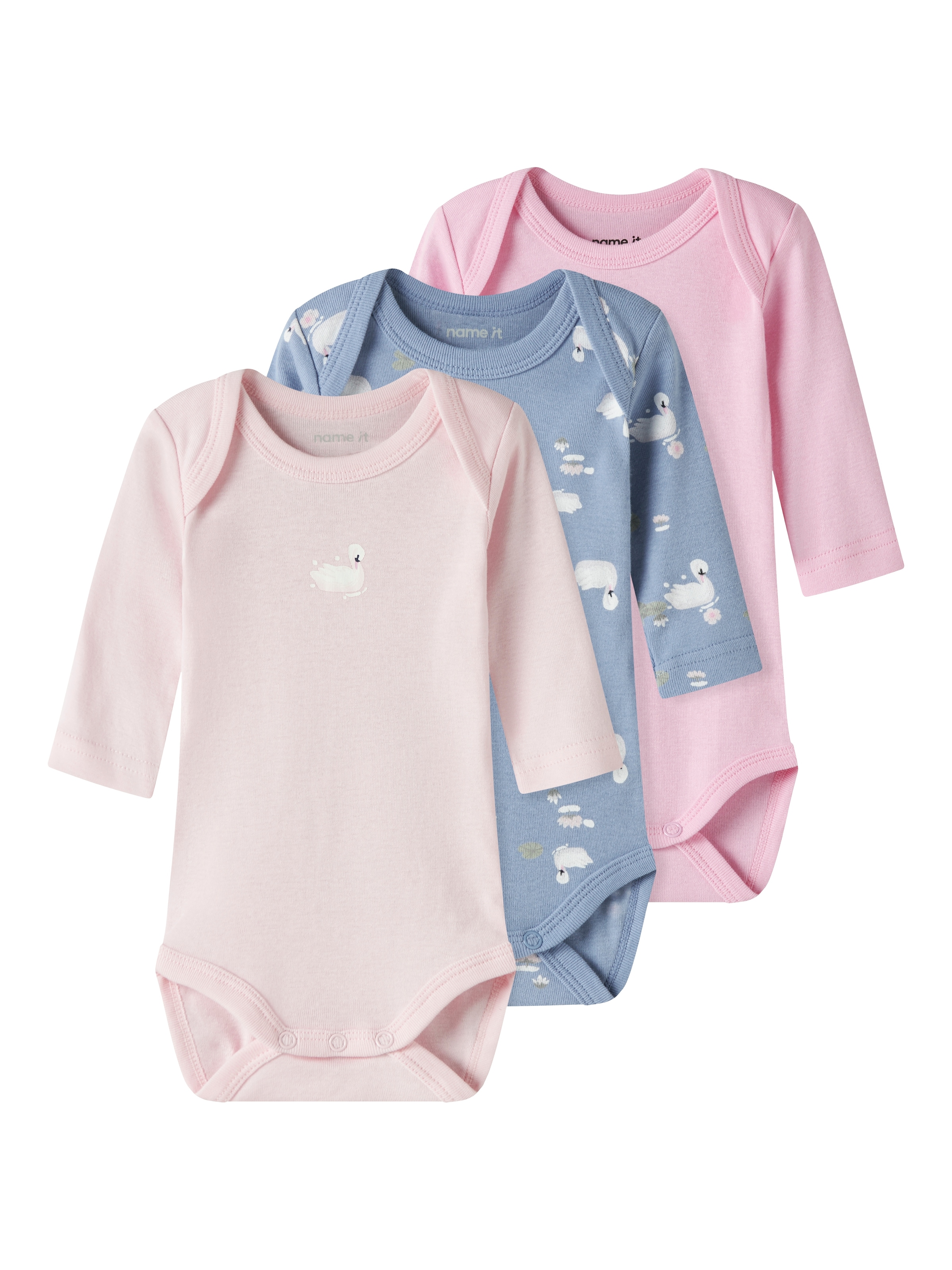 Name It Langarmbody »NBFBODY 3P LS SWAN NOOS« Packung, 3 tlg.