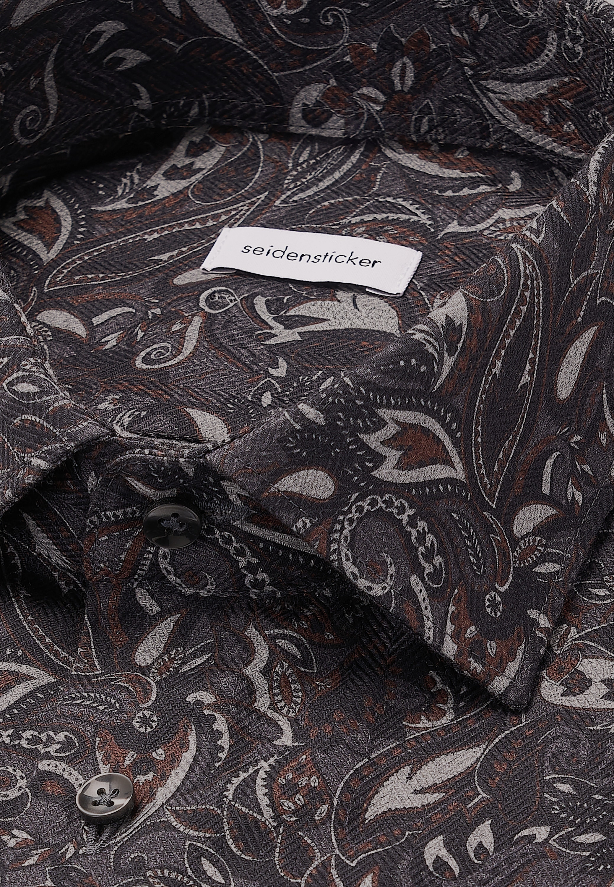 seidensticker Flanellhemd »Schwarze Rose« Slim 1/1 Kentkragen Geblümt