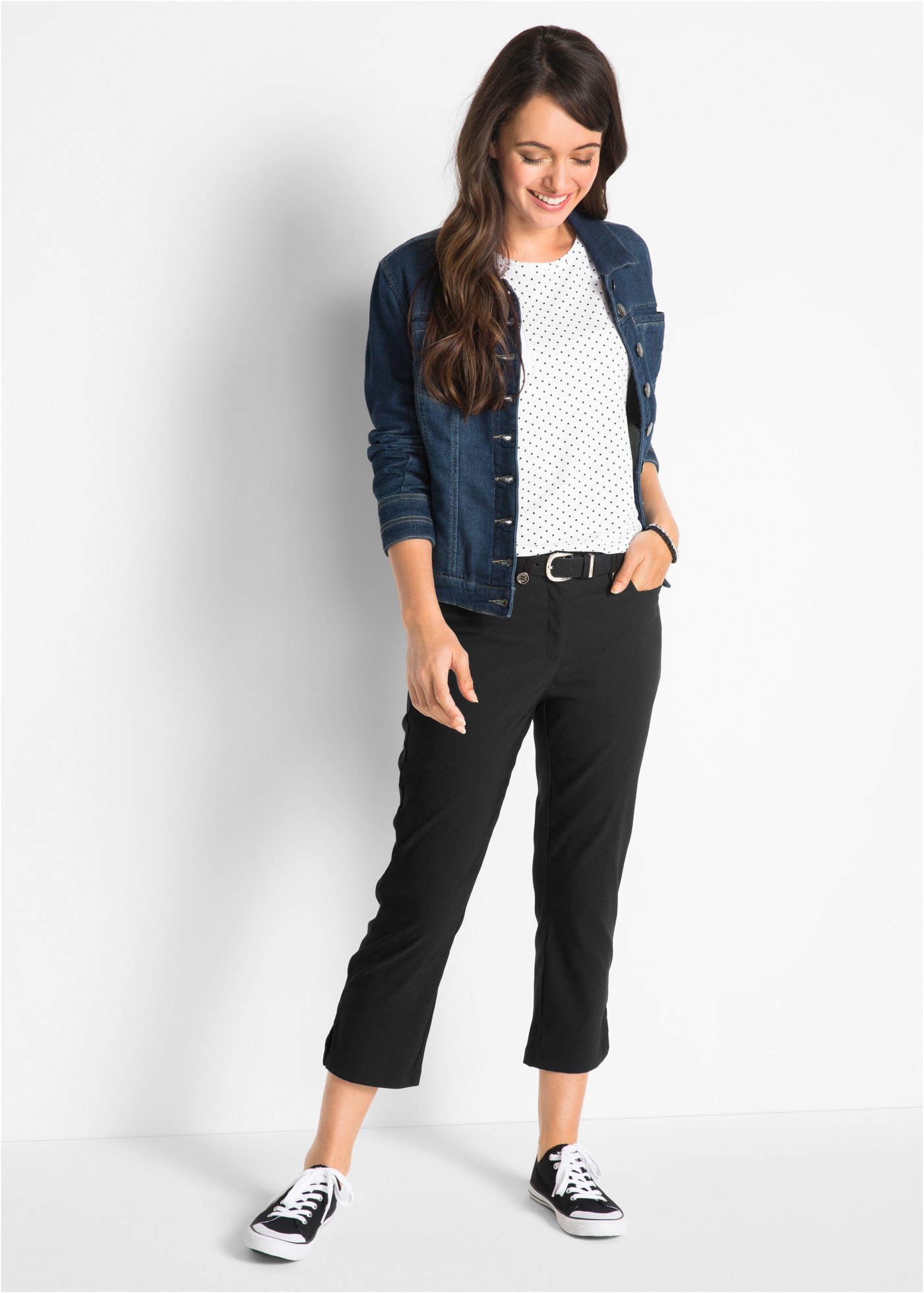 bonprix 7/8-Hose »7/8-Bengalin-Hose mit Bequembund«  mit Elasthan-Anteil, Regular Fit, mit Bequembund