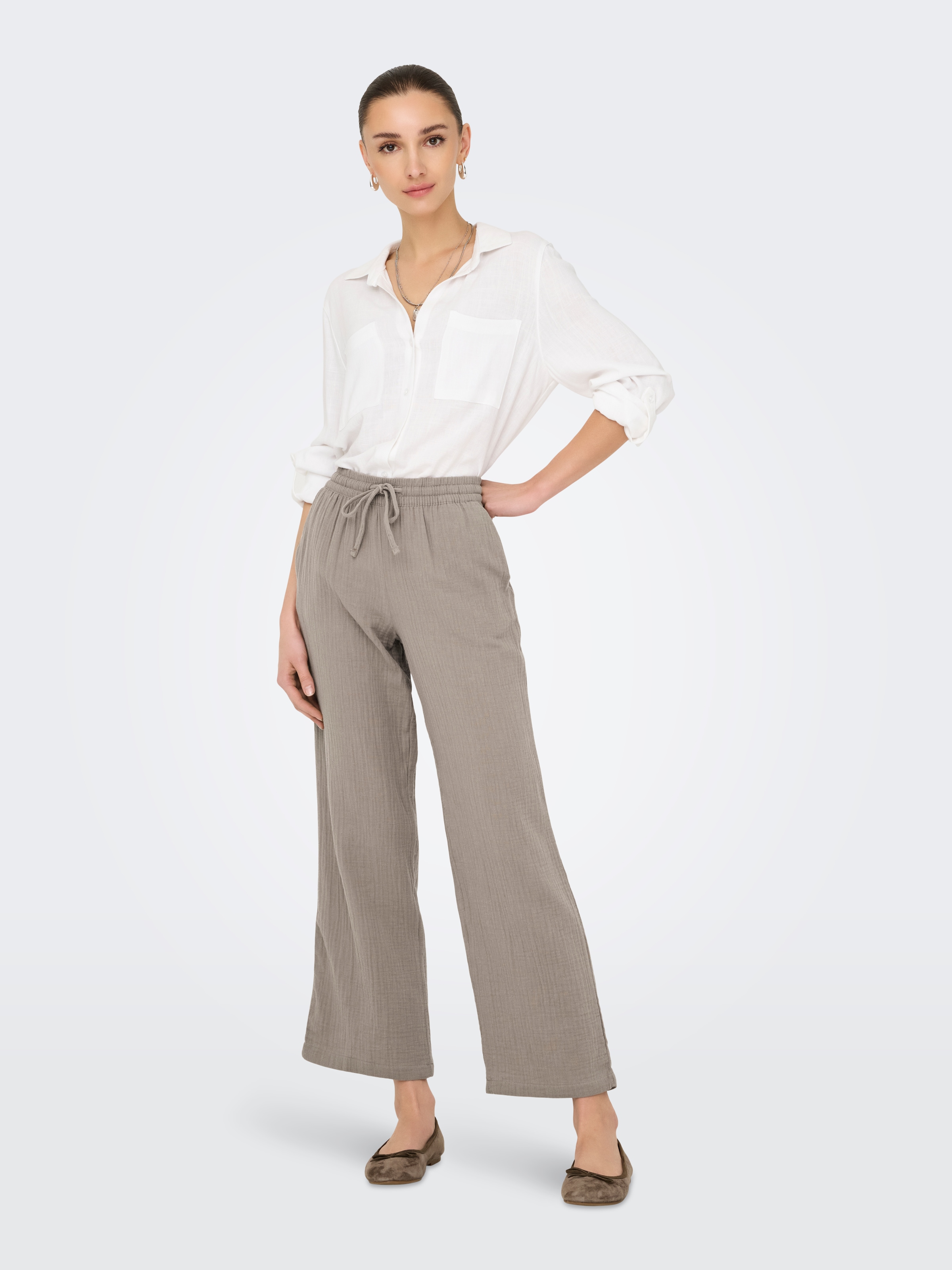 JDY Pantalon à enfiler »JDYTHEIS LIFE WIDE PANT WVN NOOS«  Baumwolle