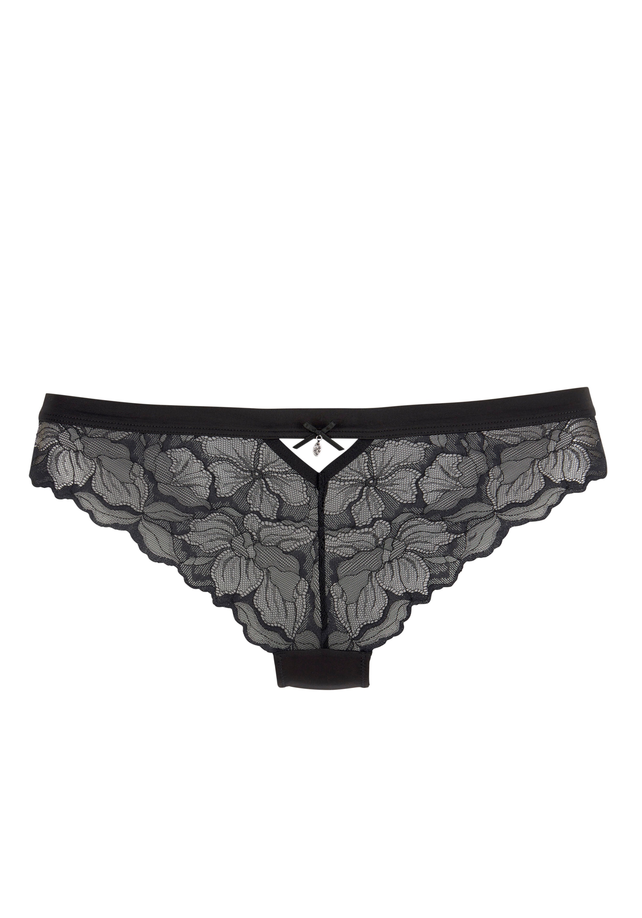 LASCANA Tanga , mit edlem Accessoire und feinem Bund aus Satin-Material