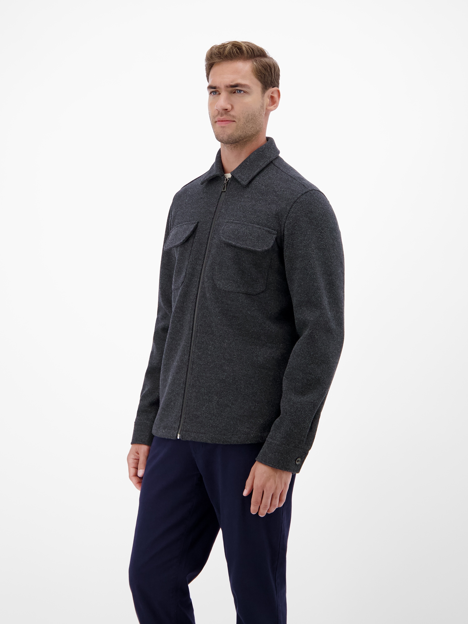 LERROS Langarmhemd »LERROS Herren Overshirt in urbanem Style«