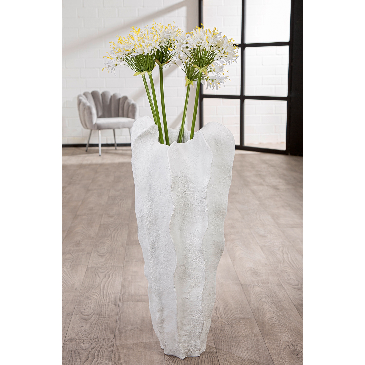 GILDE Vase de sol »Wavey« vase sol Wavey blanc hauteur : 92cm