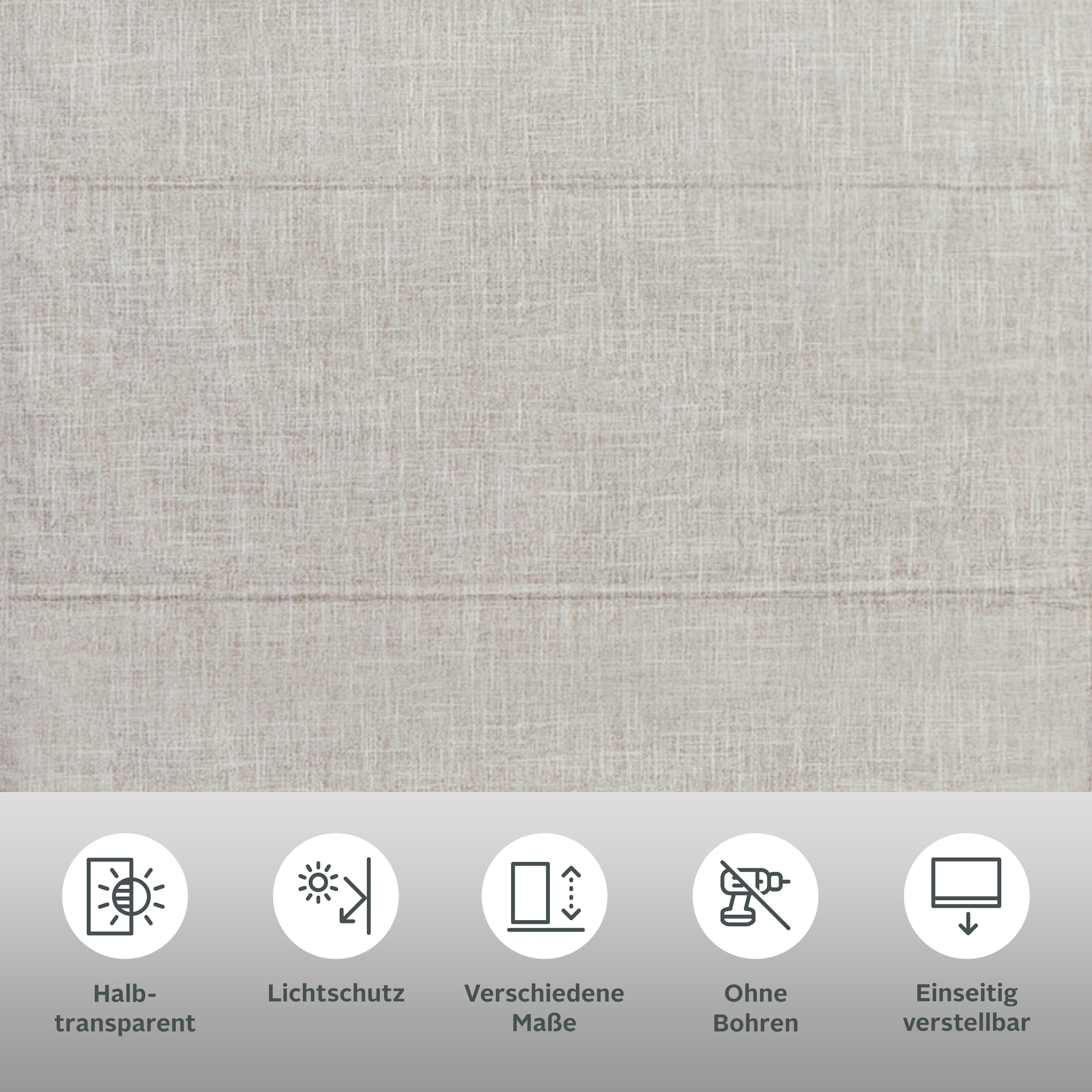 GOODproduct Store à enrouleur »RIOLA« protection contre la lumière occultation | protection anti-éblouissement | protection visuelle Aucun perçage requis suspendu librement Store plissé en lin tendance, montage facile
