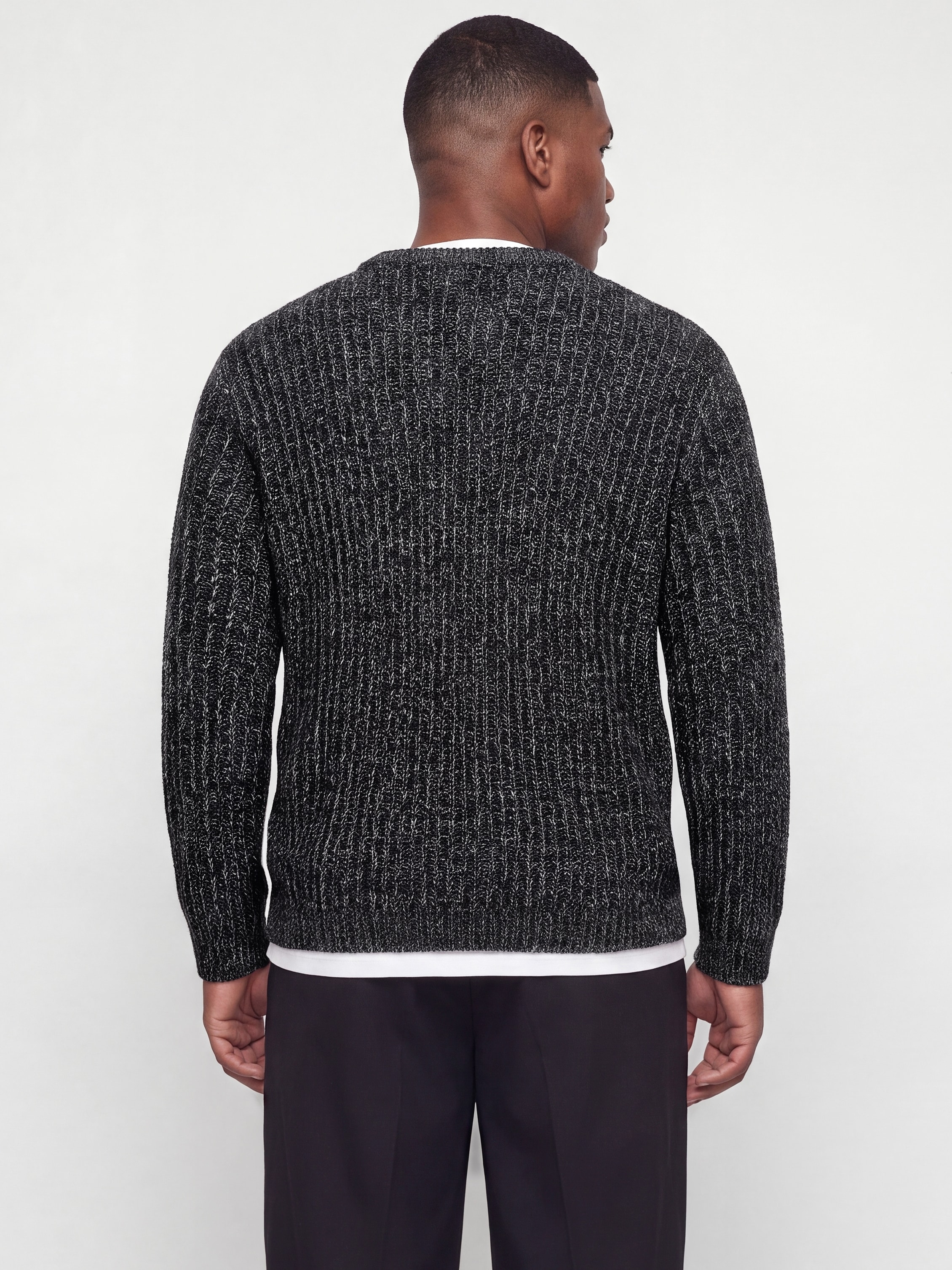 Jack & Jones PlusSize Pull à col rond »JJJAXON KNIT CREW NECK PLS« Materialmix, locker geschnitten