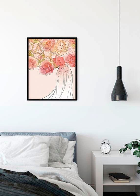 Komar Bild »Sleeping Beauty Roses« Disney 1 Stk. tlg. Wandbild zur Dekoration im Kinderzimmer - ohne Rahmen