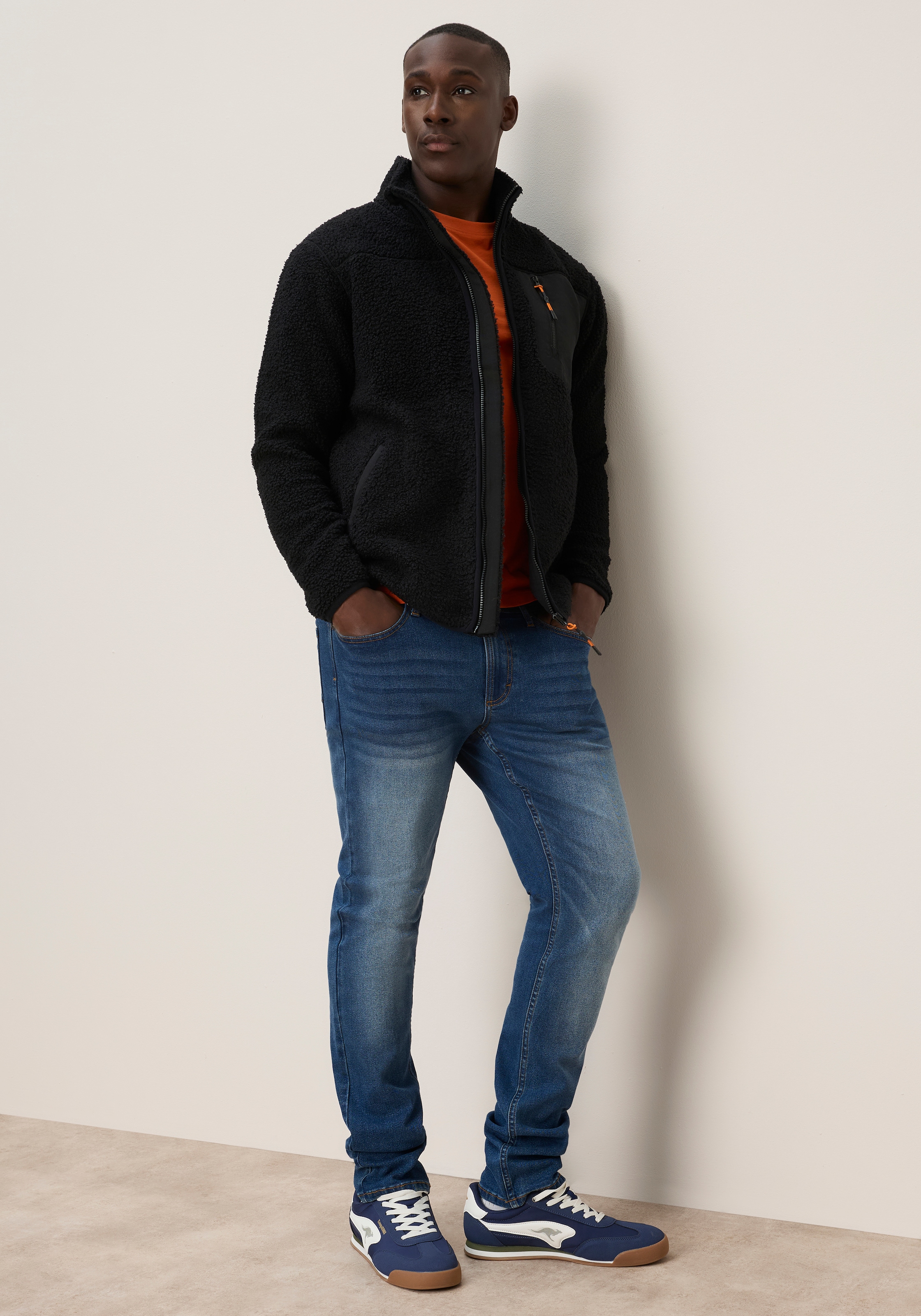 KangaROOS Veste polaire veste polaire teddy avec poches poitrine pour la mi-saison