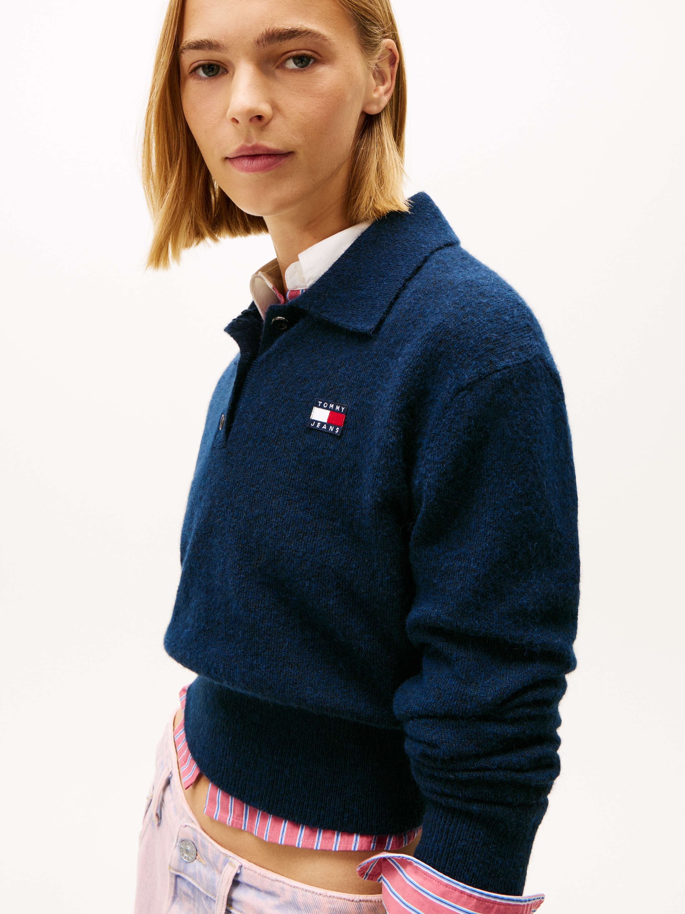 Tommy Jeans Strickpullover »TJW FLUFFY POLO SWEATER«