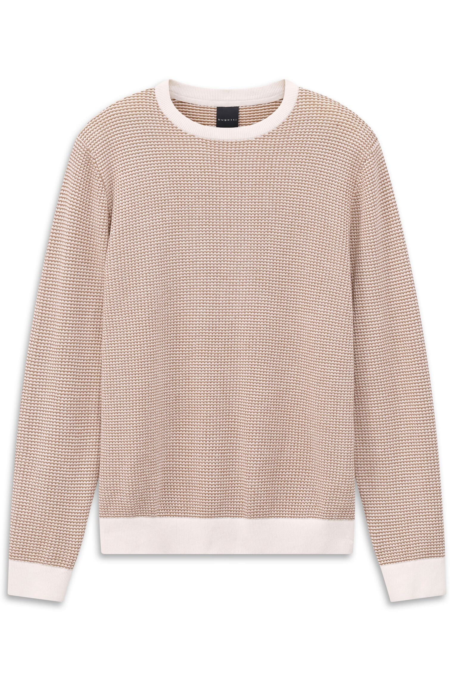 bugatti Pull à col rond »Regular Fit« aus reiner Baumwolle