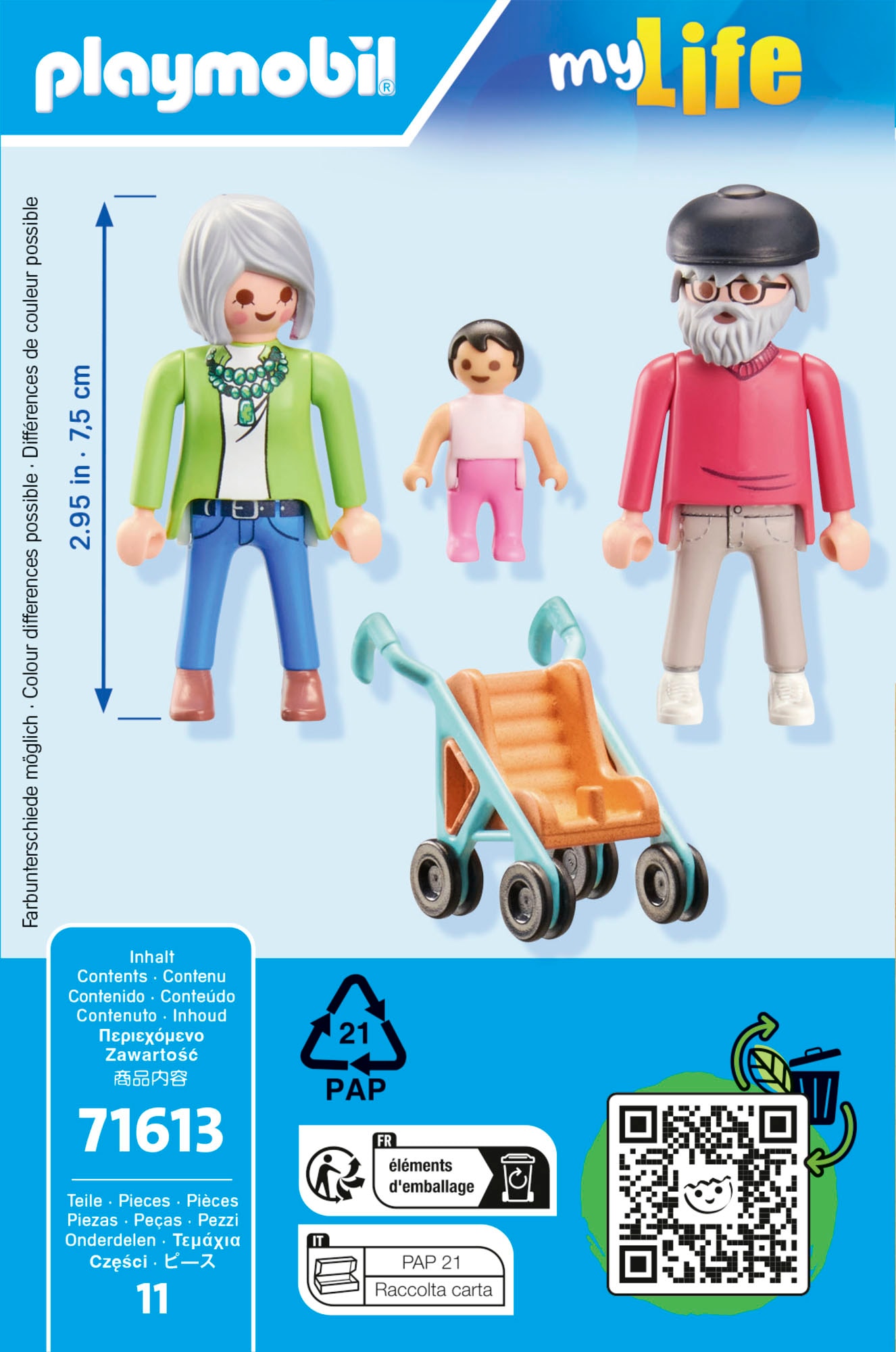 Playmobil® Konstruktions-Spielset »Grosseltern mit Baby (71613), myLife« Made in Europe
