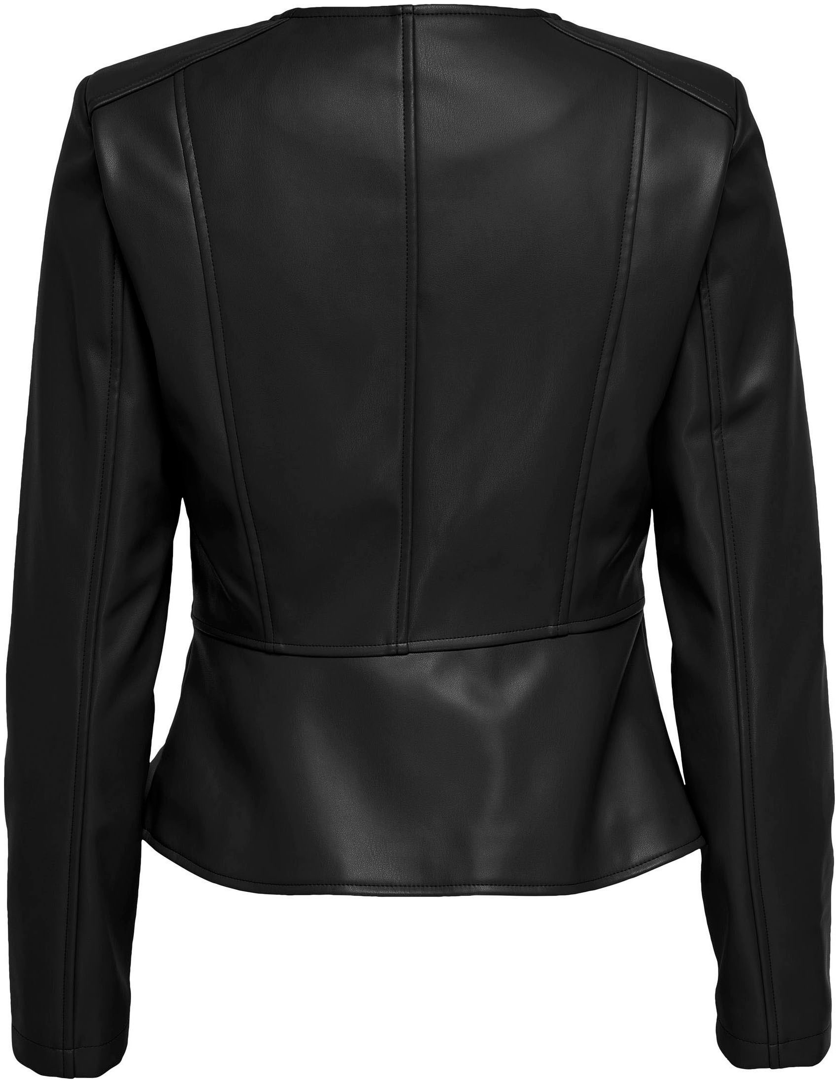 ONLY Lederimitatjacke »ONLSARAMY FAUX LEATHER JACKET CC OTW« in kurzer, leicht taillierter Form