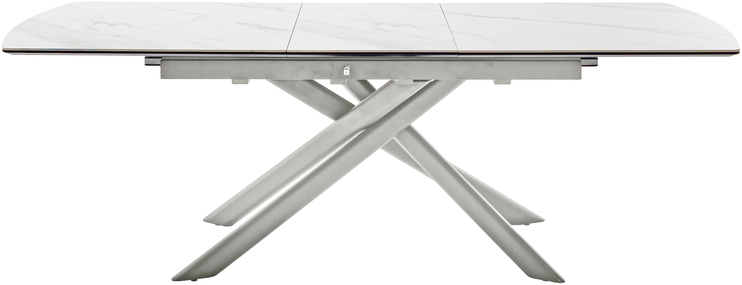 MCA furniture Table de salle à manger »VANINO Auszugtisch 180-230 cm marmoriert« 1 cuis tlg. Keramik,Edelstahl,Synchronauszug,ausziehbar,8-10 Personen