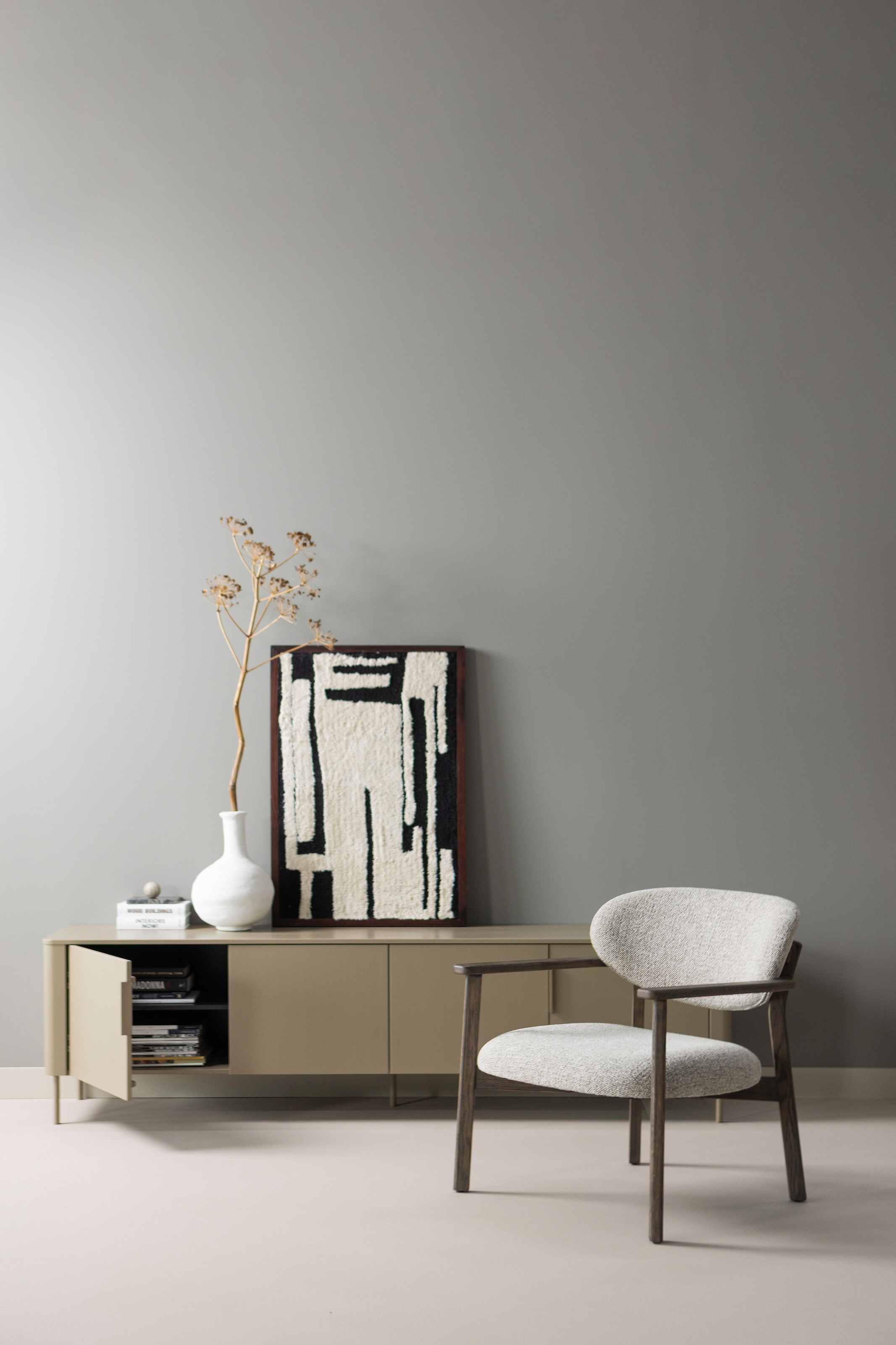 WOOOD Fauteuil lounge »Udar mit More-Melange-Bezug und Eichenholzgestell, B68 x T75 x H76 cm« Très haute résistance à l'usure, capacité de charge 120 kg, hauteur d'assise moyenne