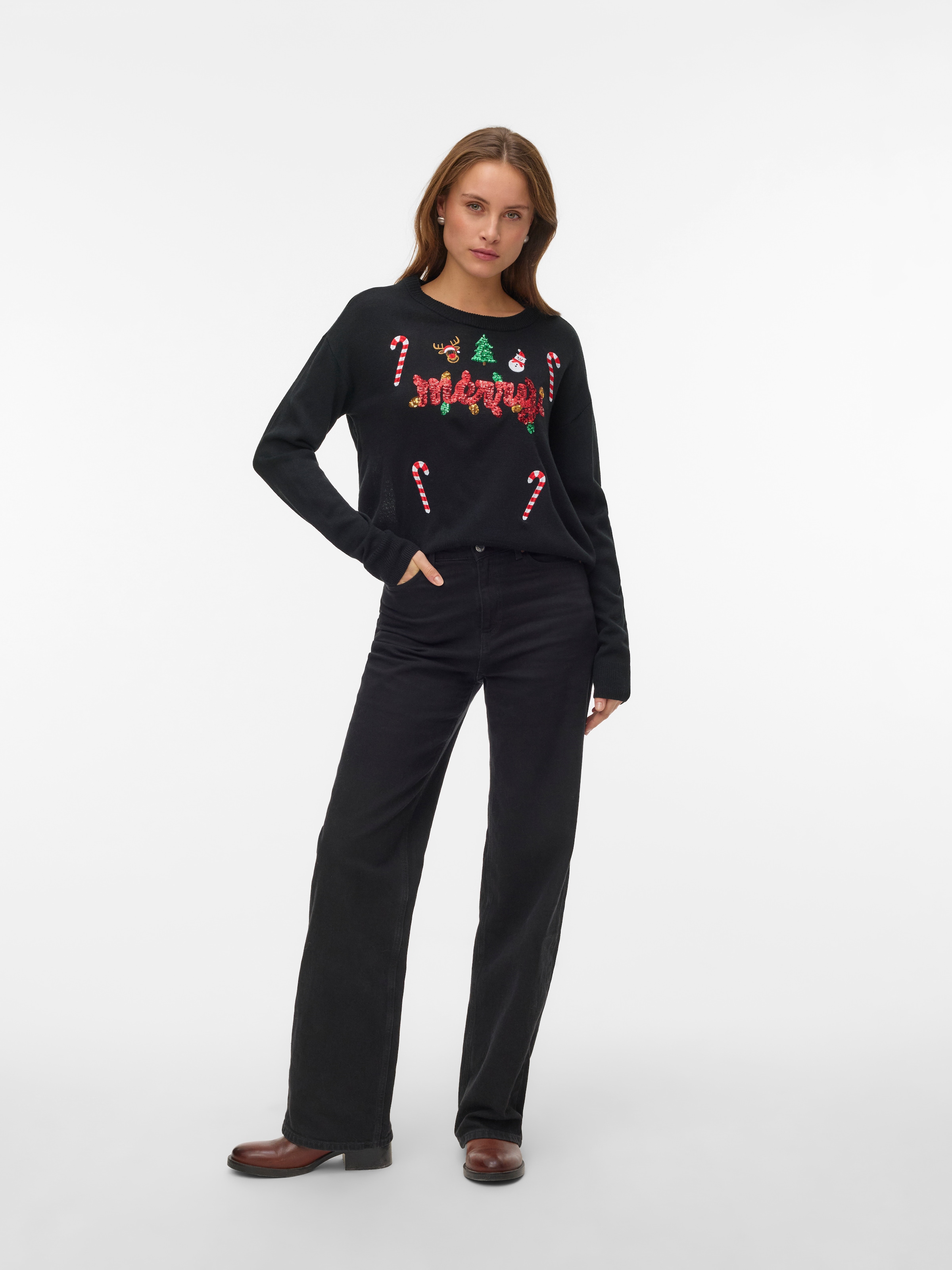 Vero Moda Pull de Noël »VMGLITTER LS O-NECK XMAS BOX«