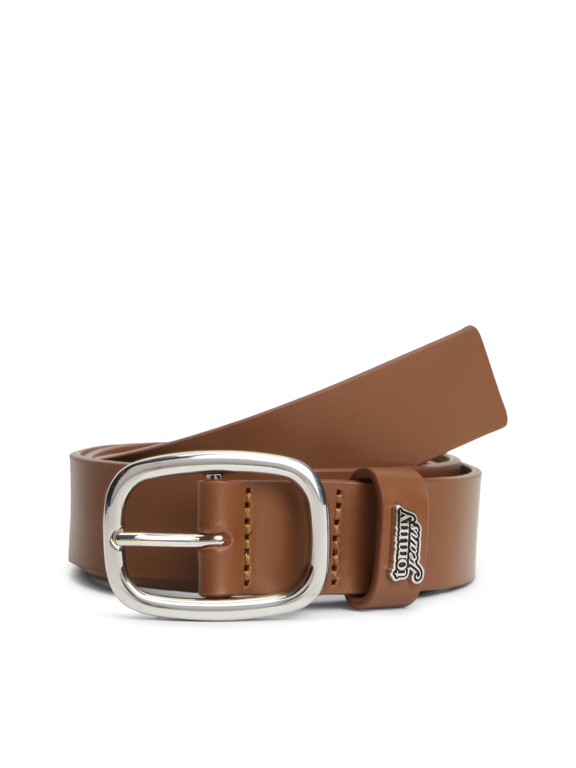 Tommy Jeans Ceinture en cuir »TJW OVAL 3.0 BUCKLE« Taille ajustable avec détail logo,