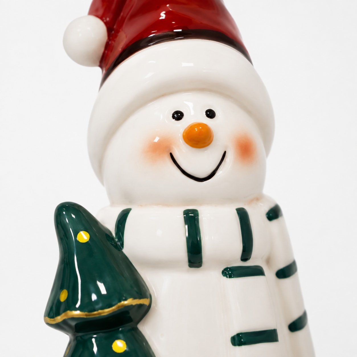 GOODproduct Porte-bougies à chauffe-plat »Deko Weihnachten Eeske, aus Porzellan detailreich bemalt« Père Noël et bonhomme de neige en lot de 2, chacun environ 31 cm de hauteur