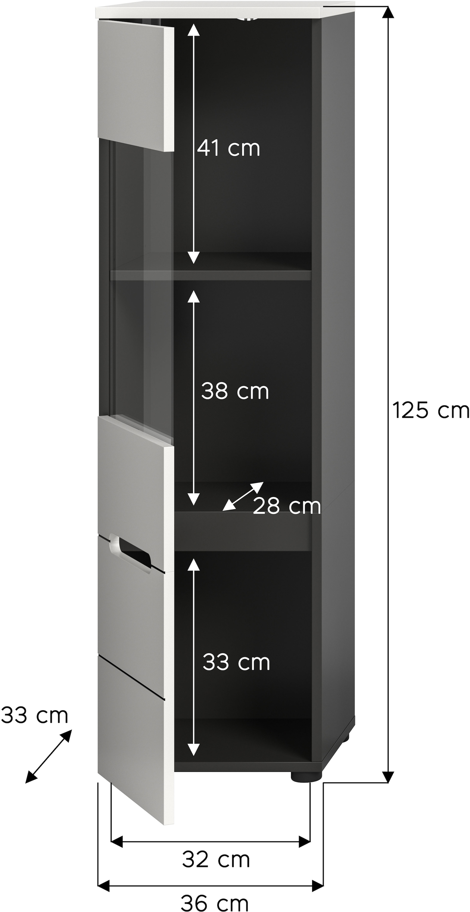 INOSIGN Vitrines »REHAT, TOPSELLER!, Höhe 125 cm, 1 Glastür, 1 Böden, 3 Fächer« stehend und hängend montierbar, 1 cuis tlg. Vitrinenschrank, Schrank, Glasvitrine, Wohnzimmervitrine