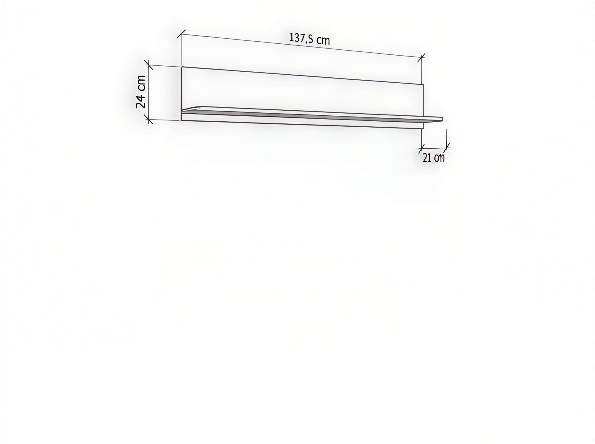 Home affaire Étagère murale »Darwen Schwebendes Regal, Wandkonsole, Wandboard« Ablageboden, Wandmontiert,  Gesamtbreite 137,5 cm