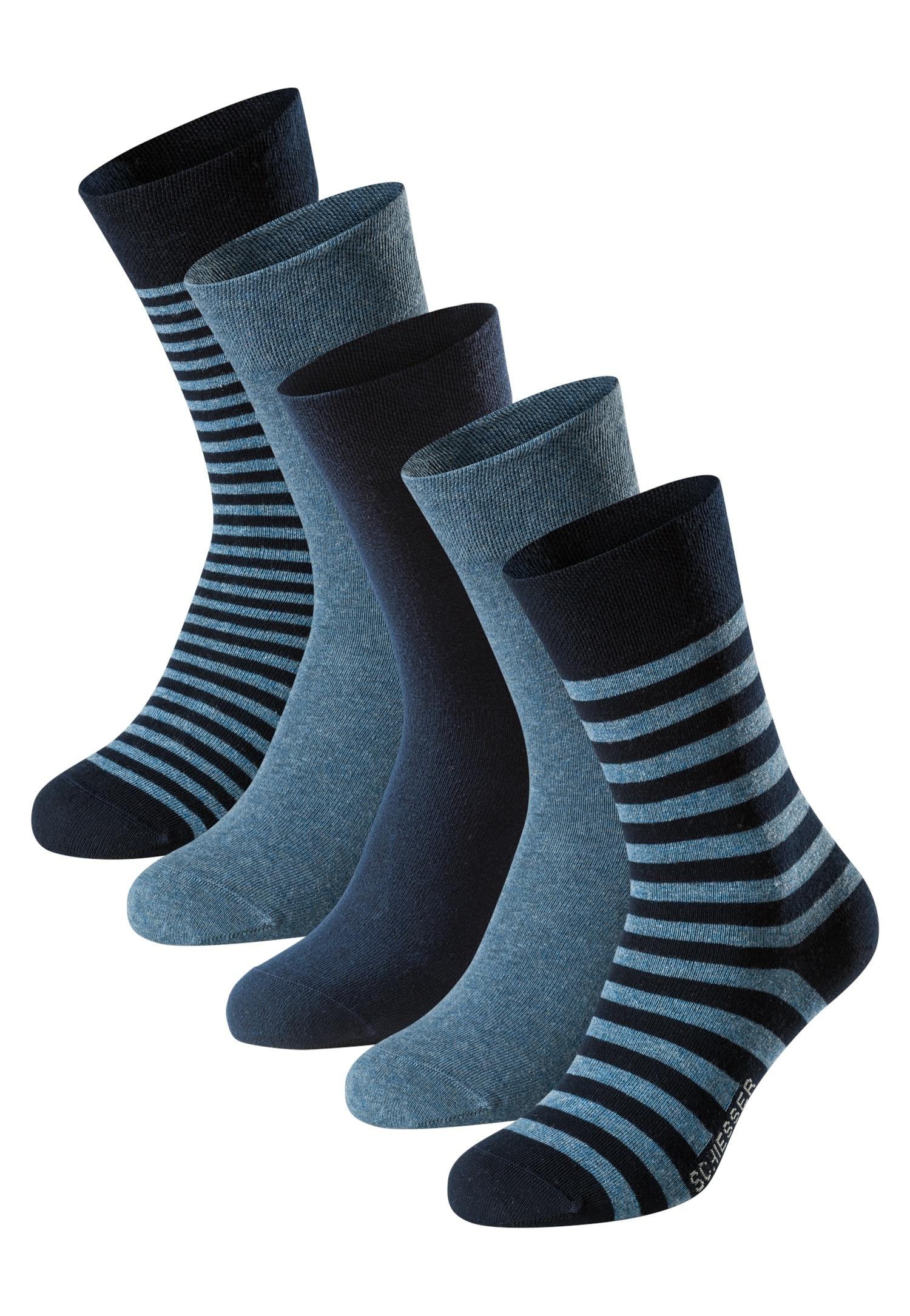 Schiesser Socken »Bluebird« 5 Paar tlg. druckfreier Bund, Fersen und Zehen handgekettelt, Cotton-Mix