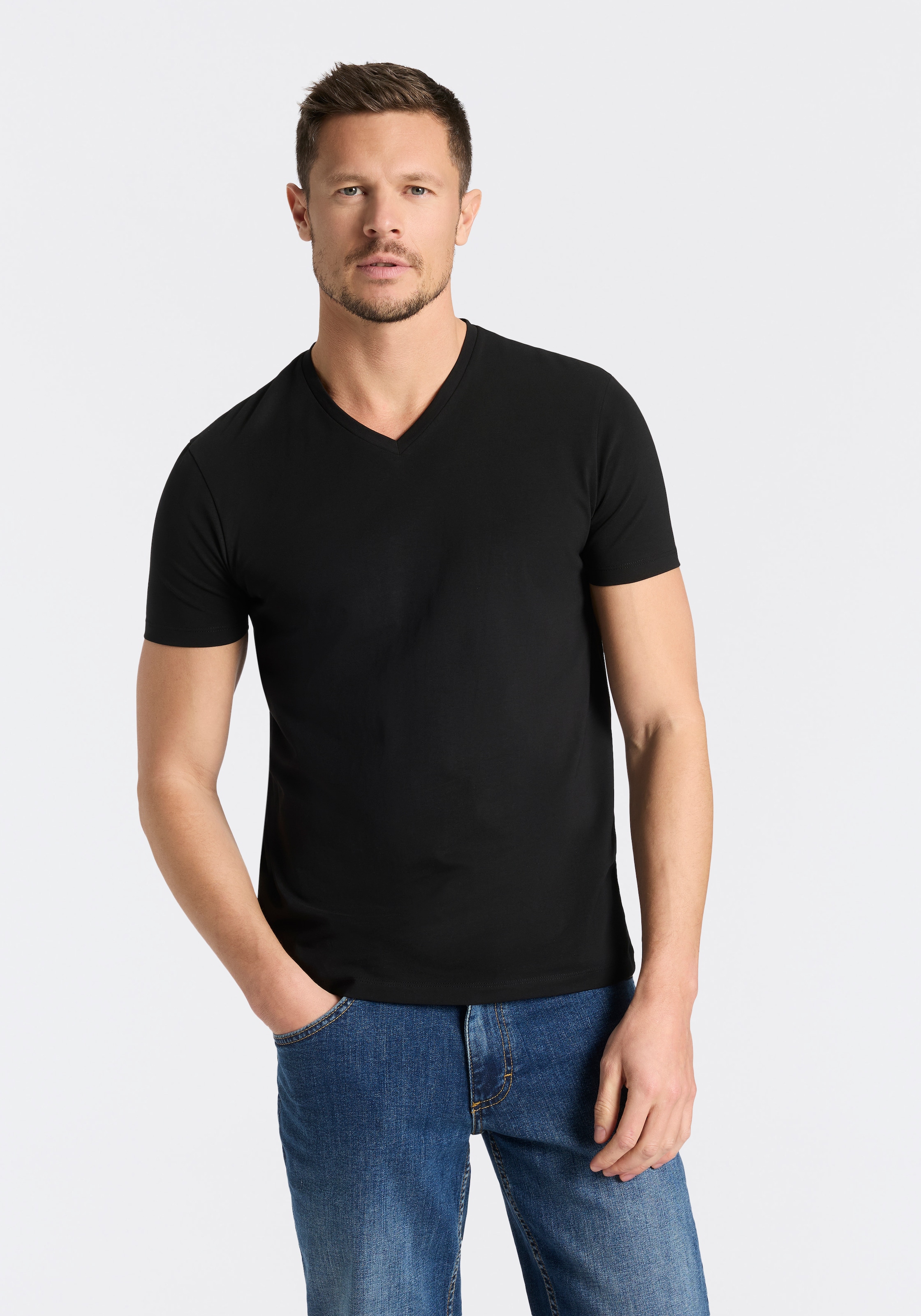 HUGO T-Shirt »HUGO-V« Packung, 2er,  V-Ausschnitt, Slim-Fit, HUGO Logo-Print