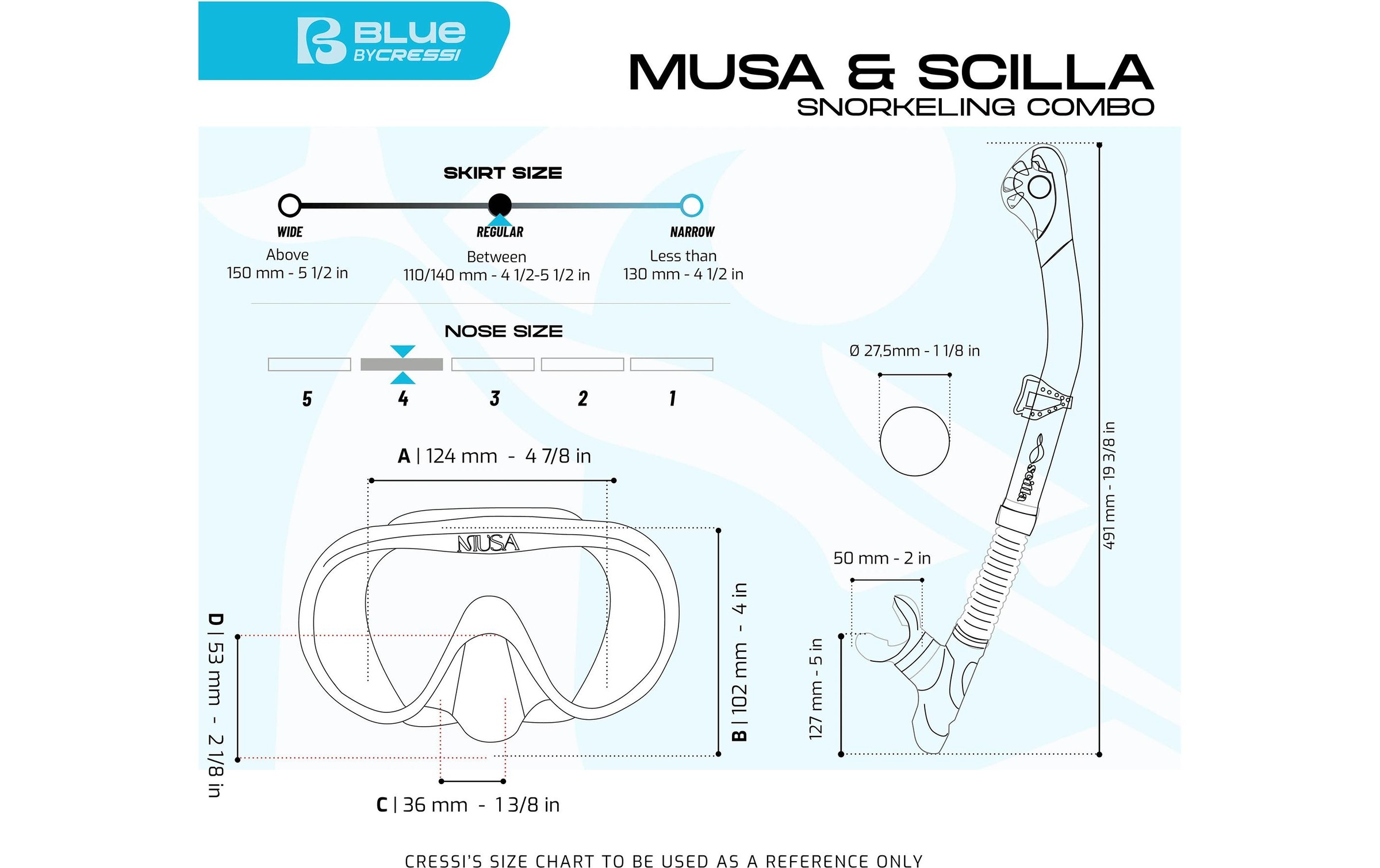 Cressi Tauchermaske »Musa + Scilla combo«