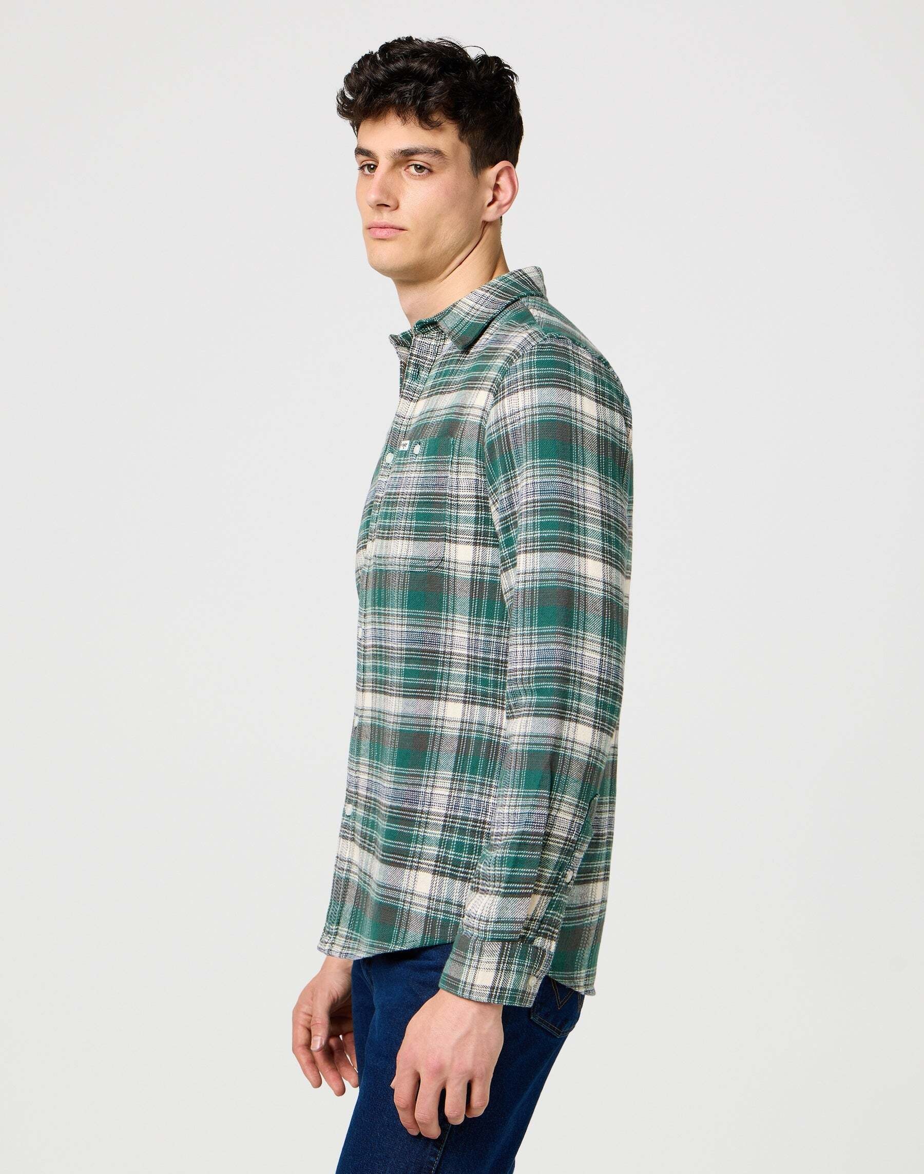 Wrangler Chemise à manches longues »WRANGLER Langarmhemd Brushed 1 Pkt Shirt«
