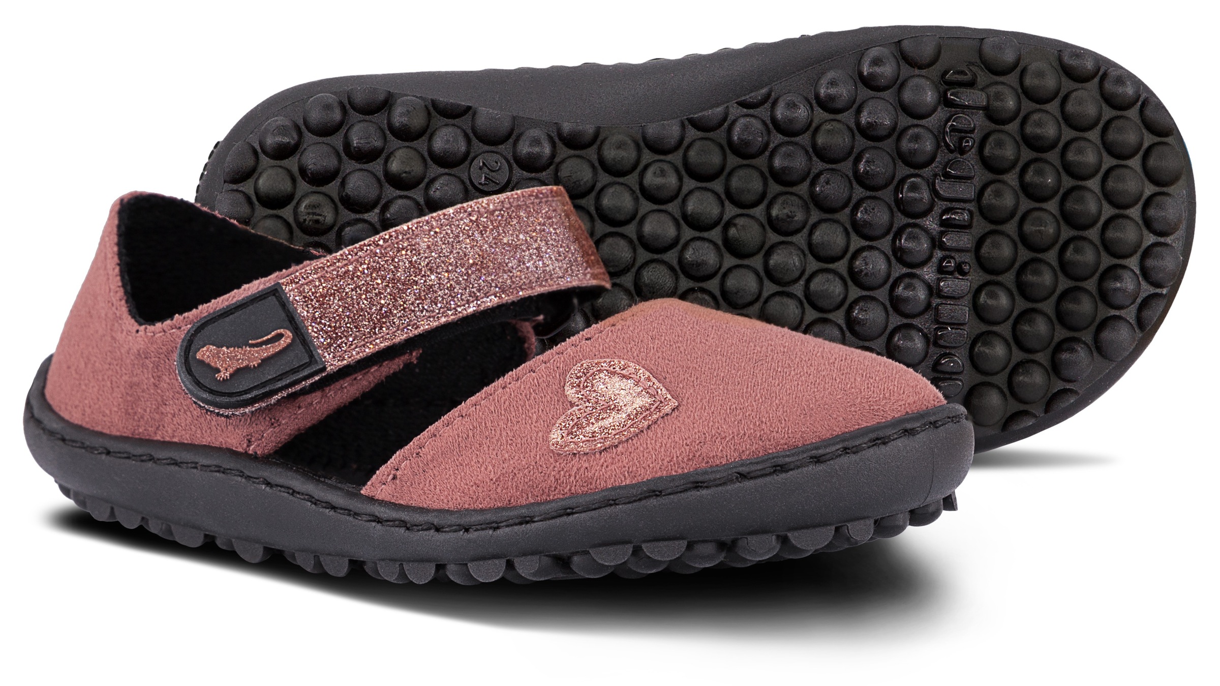 Leguano Barfussschuh »LEGUANITO JARINA«  , Halbschuh, Bequemschuh mit Glitzer und Herzapplikation