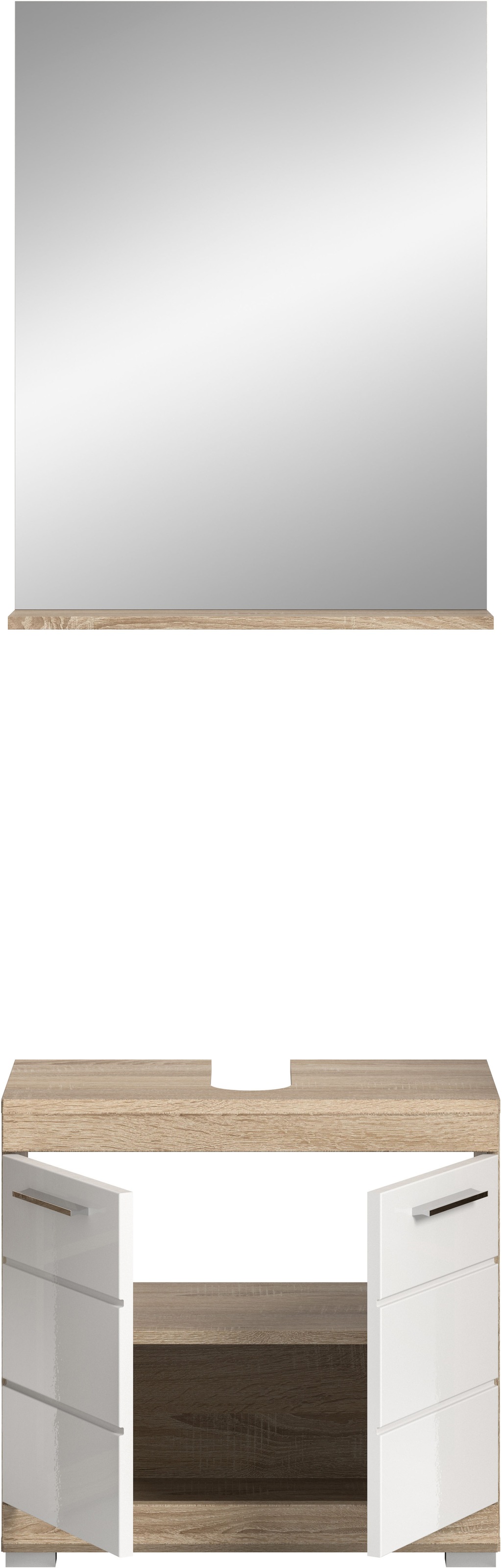 welltime Badmöbel-Set »Siena, 2 teilig, bestehend aus: Waschbeckenunterschrank, Spiegel« Set, TOPSELLER!, 2 Stk. tlg.