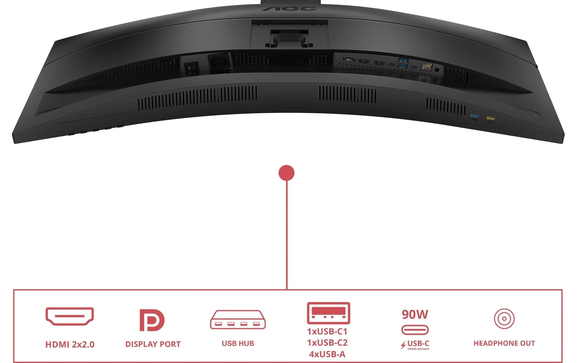 AOC Moniteur LED incurvé »CU34E4CW« 86,36 cm/34 ″  3440 x 1440 px 120 Hz