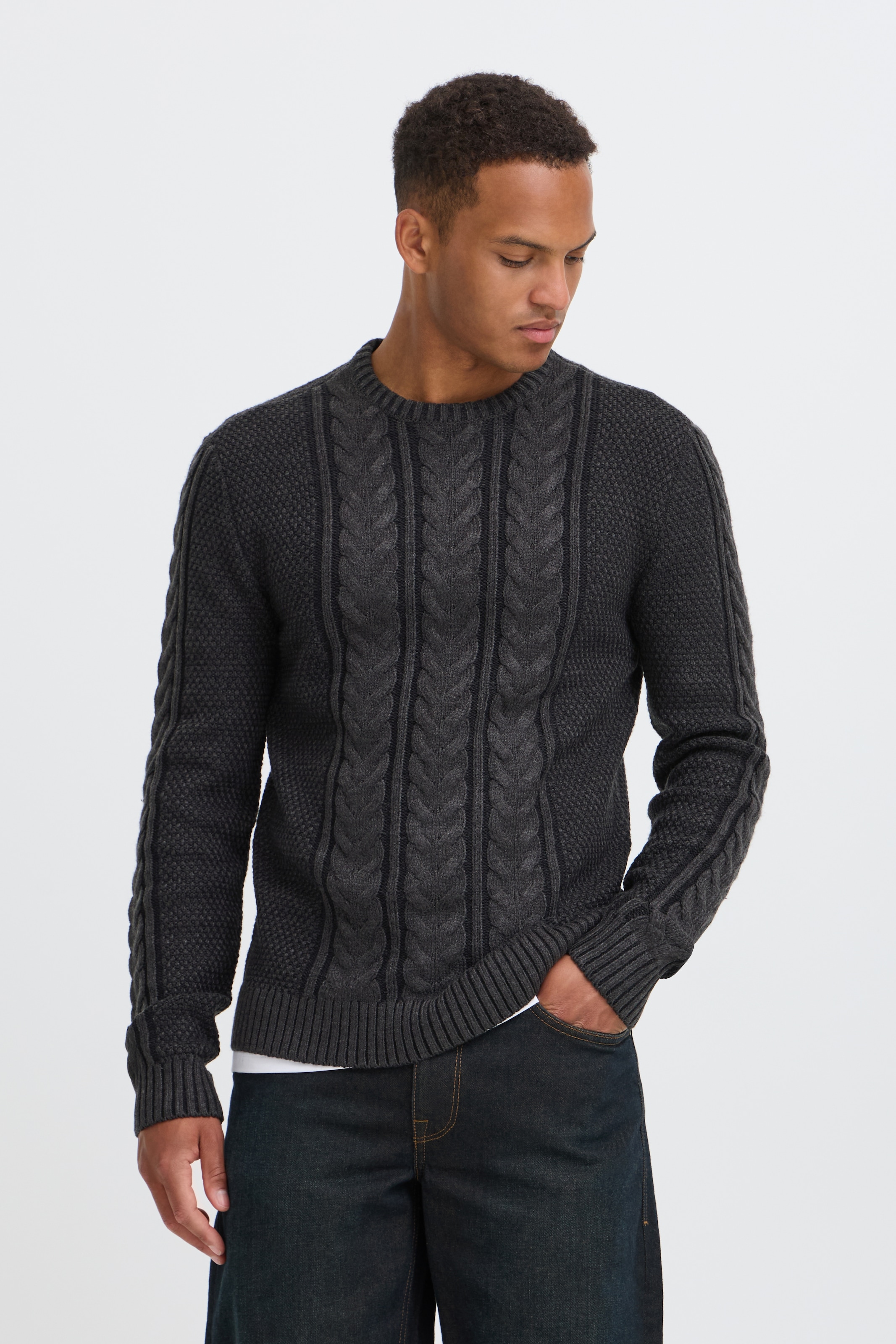 Blend Pull à col rond »BHBASIM CREW« mélange coton, coupe régulière