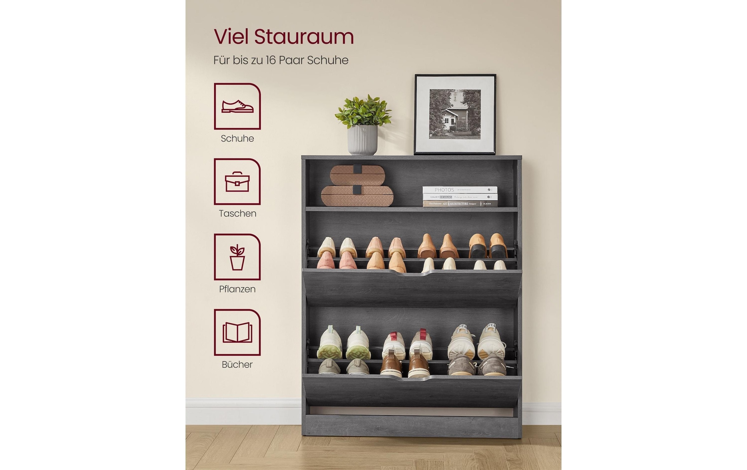 VASAGLE Schuhschrank »80 x 24 x 102 cm«