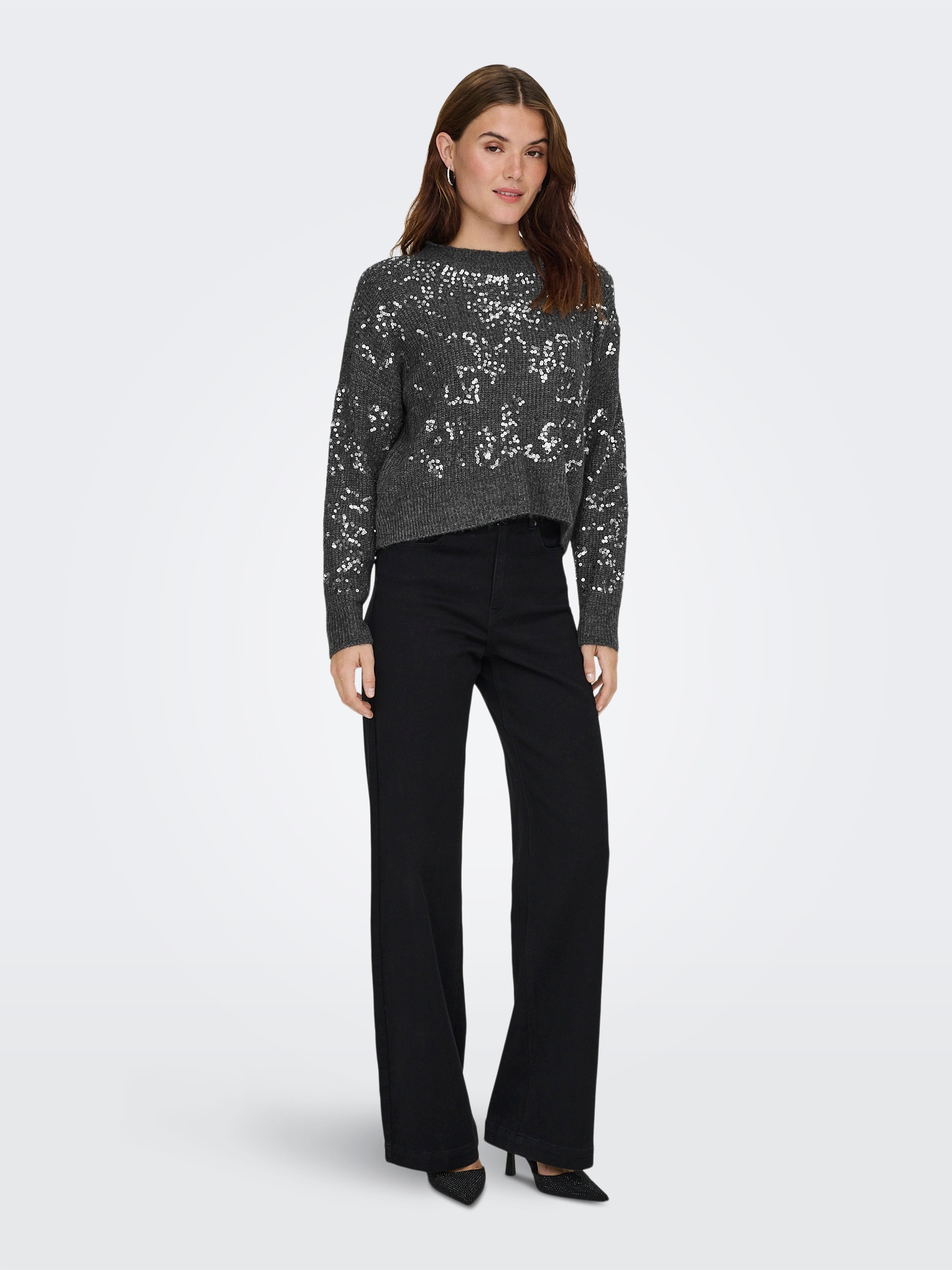 ONLY Pull à col rond »ONLALTA LS SEQUIN O-NECK KNT«
