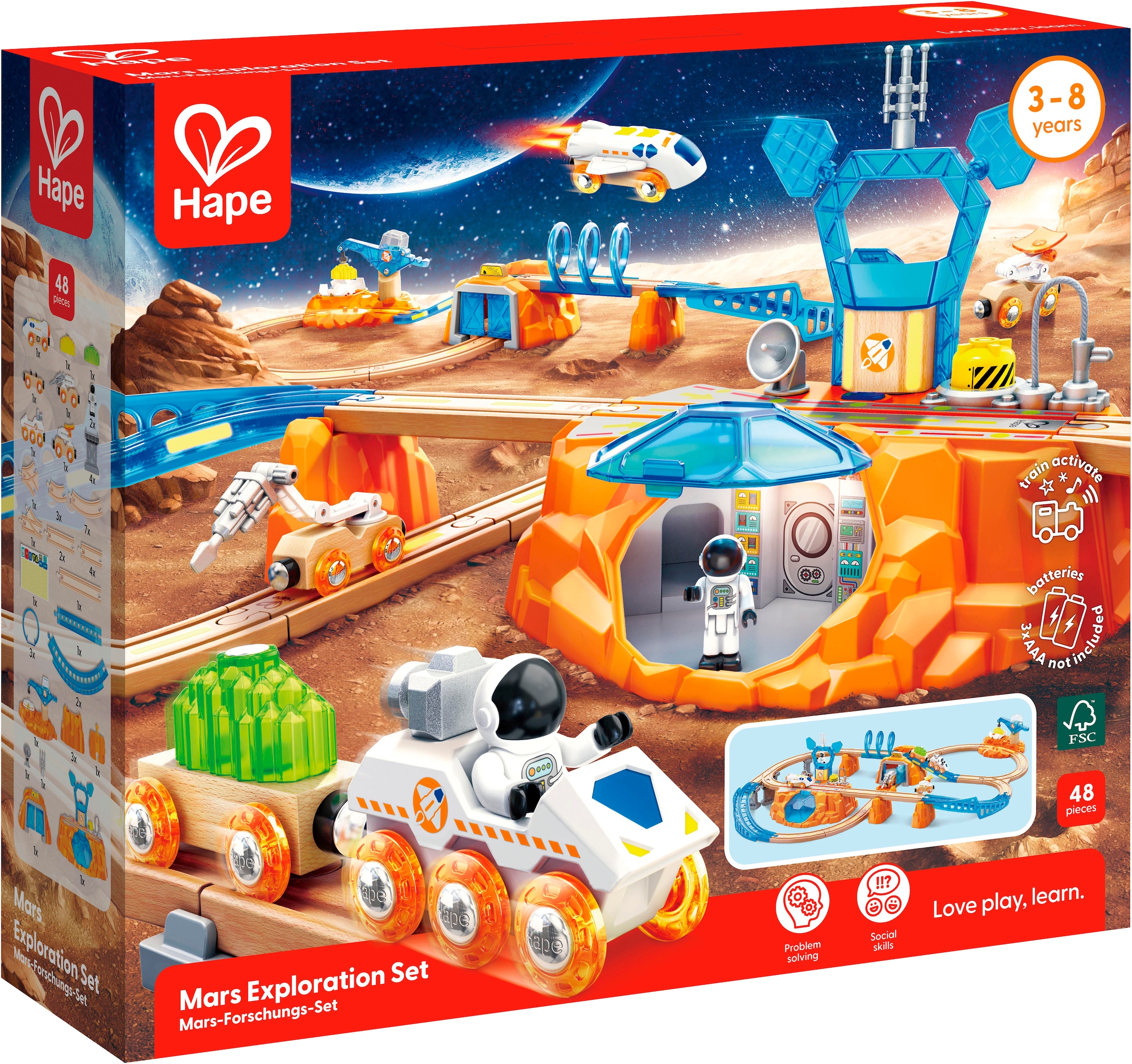 Hape Train jouet »Zugset - Mars-Erkundung« avec lumière et son