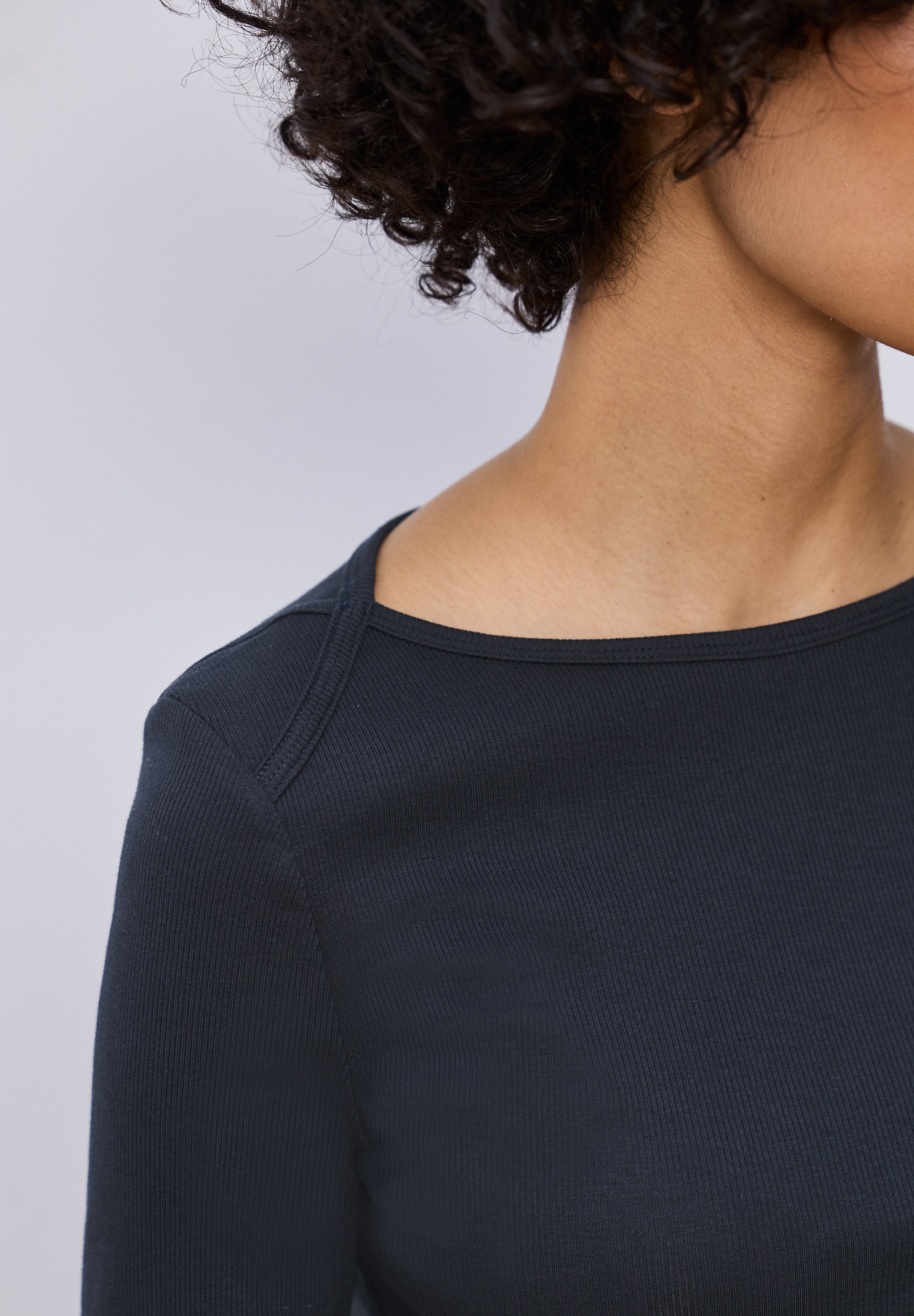 STREET ONE T-shirt à manches 3/4 in Rippstruktur