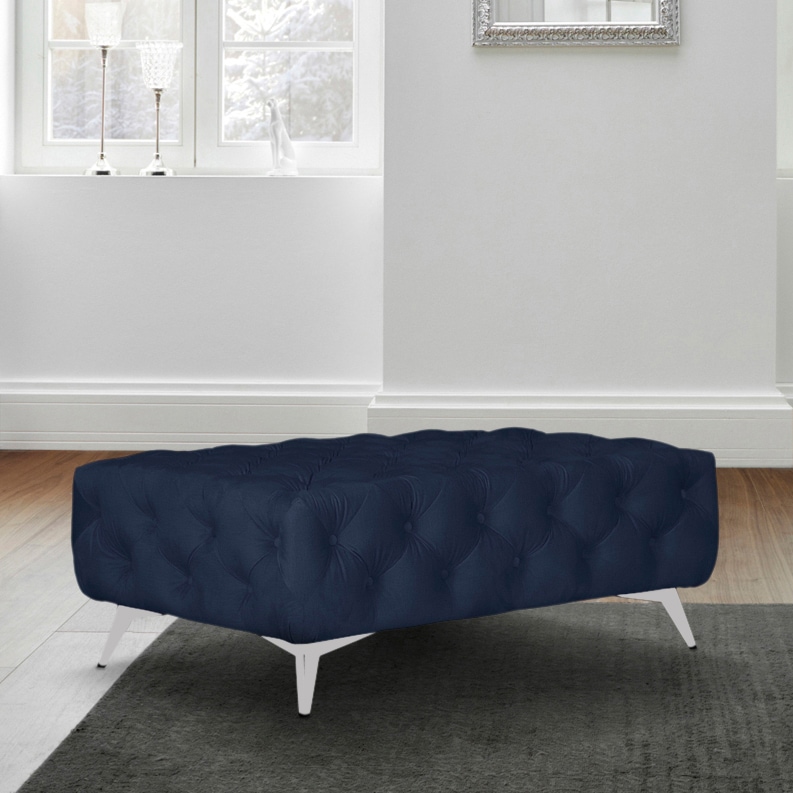 Leonique Polsterhocker »Amaury« Chesterfield-Optik, Breite 120cm, Fussfarbe wählbar