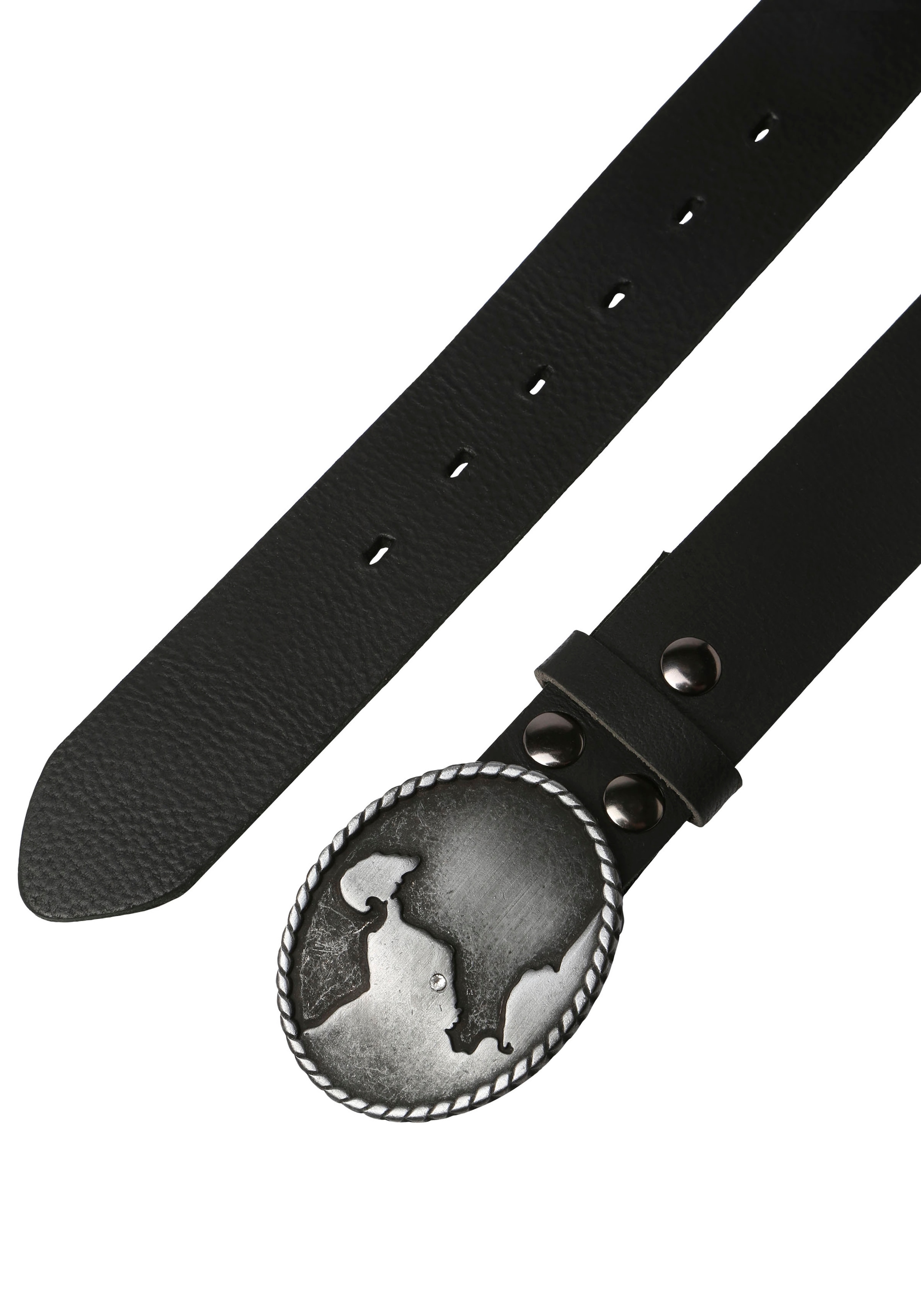 RETTUNGSRING by showroom 019° Ceinture en cuir Schliesse »Grömitz Schwarz Satiniert Mit Swarovski-Kristall Veredelt«