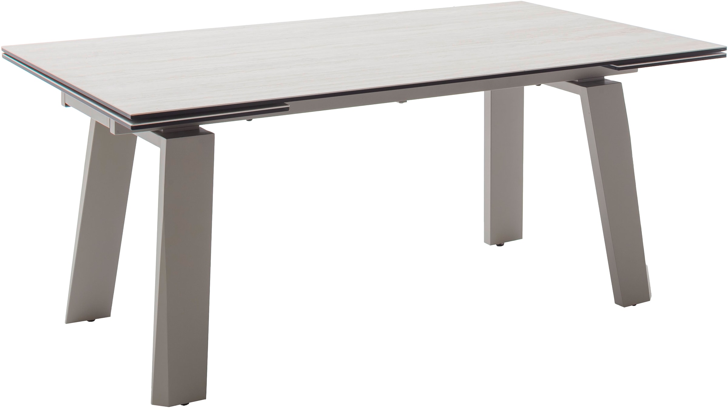 MCA furniture Table de salle à manger »Kalamata« 1 cuis tlg. Auszugstisch, Stirnauszug, Metallgestell, Keramik, Sicherheitsglas