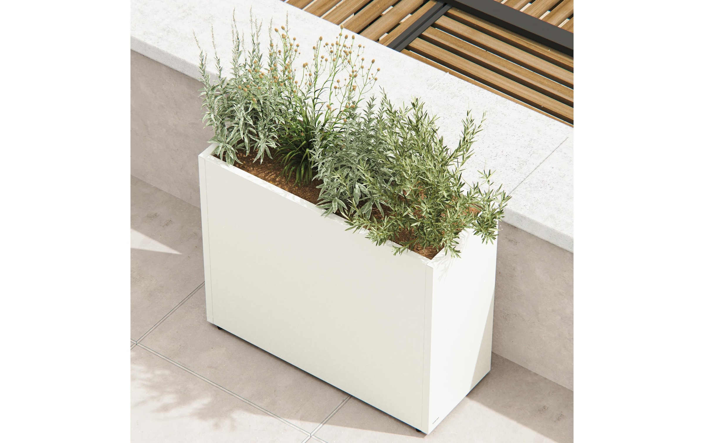 Herstera Garden Bac à plantes »Raumteiler 40 Moon White«