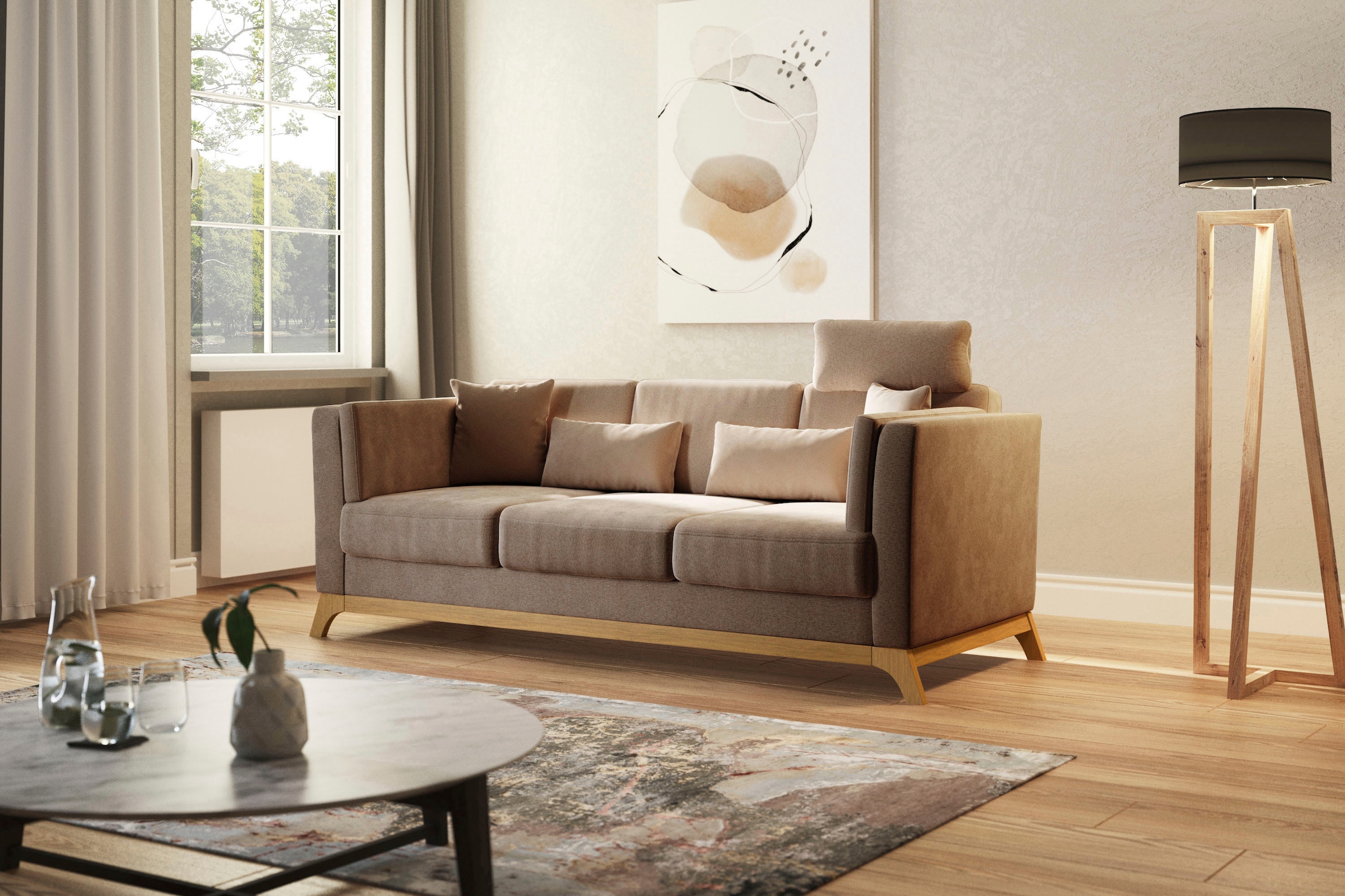 Home affaire 3-places »Viva« mit Holzrahmen aus Eiche